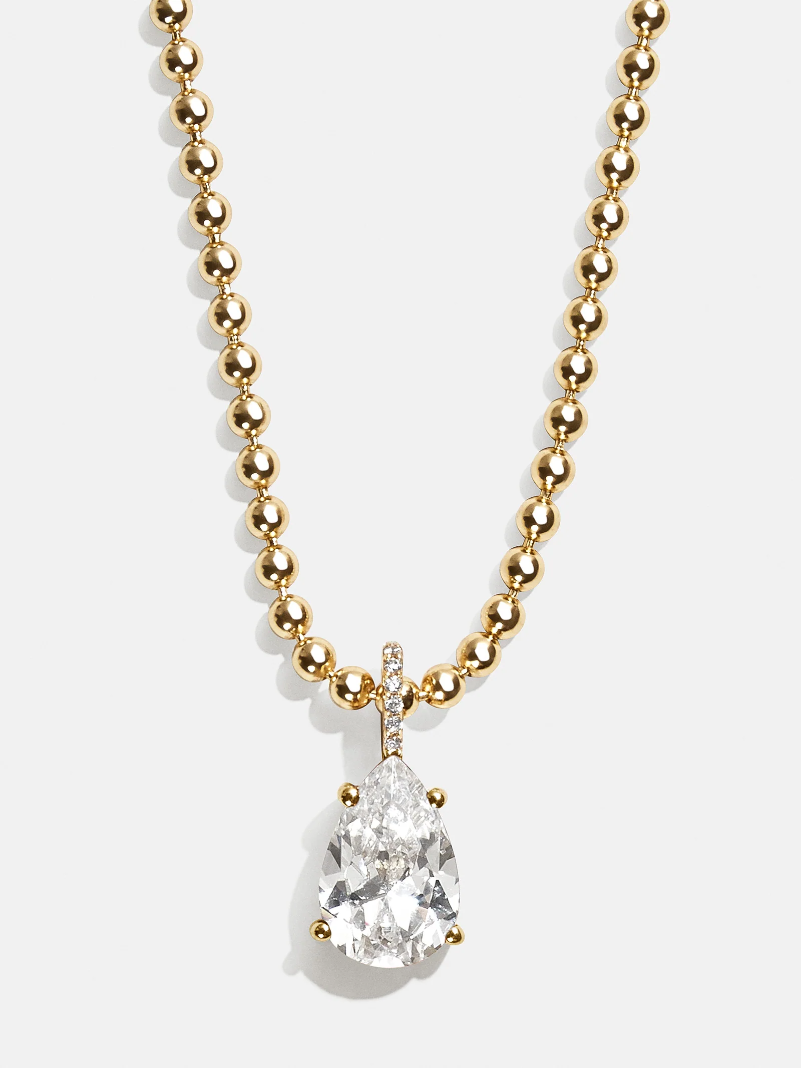 18K Gold Esther Birthstone Necklace - Crystal
