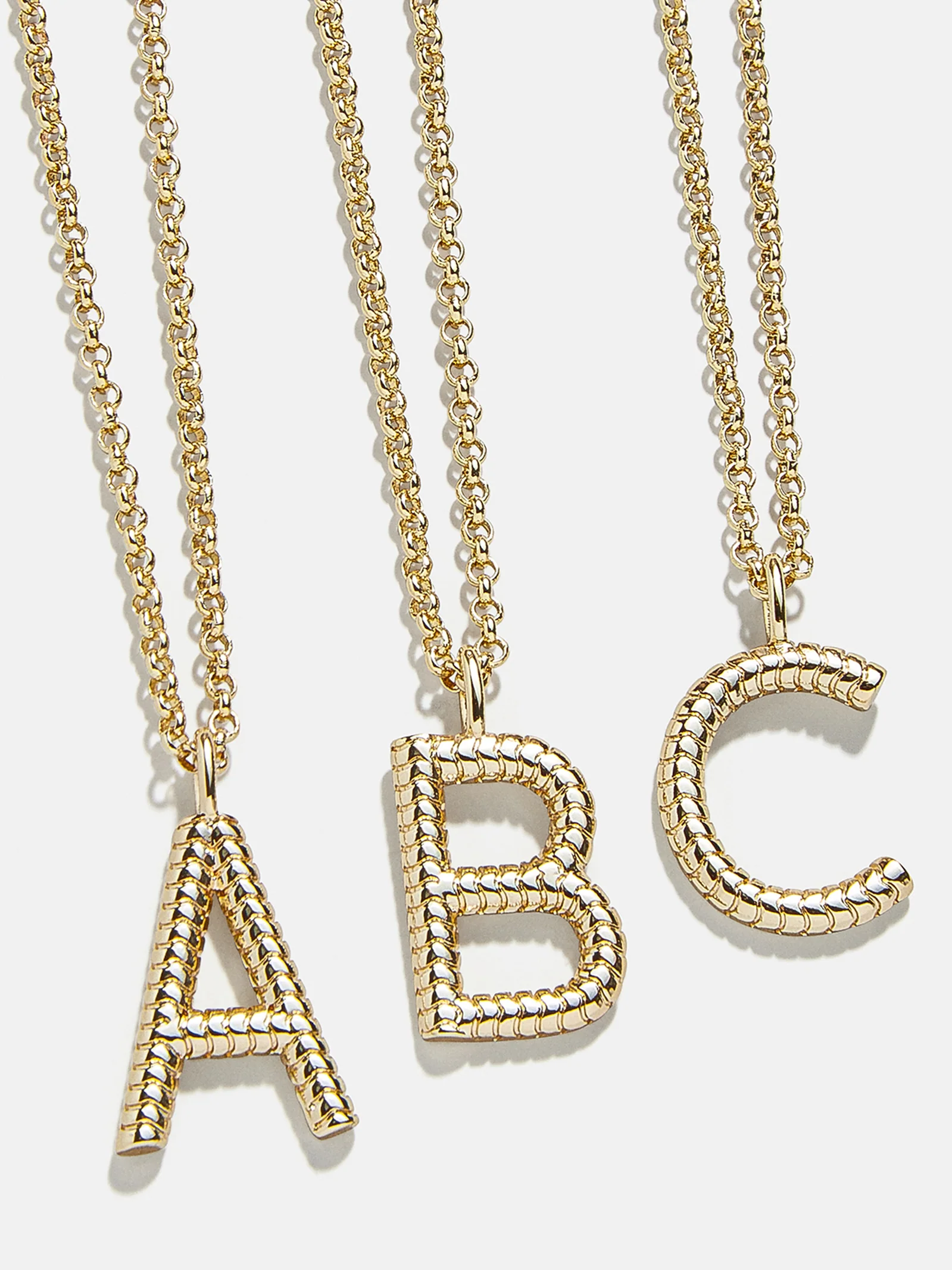 Classic Initial Necklace - Ribbed Initial