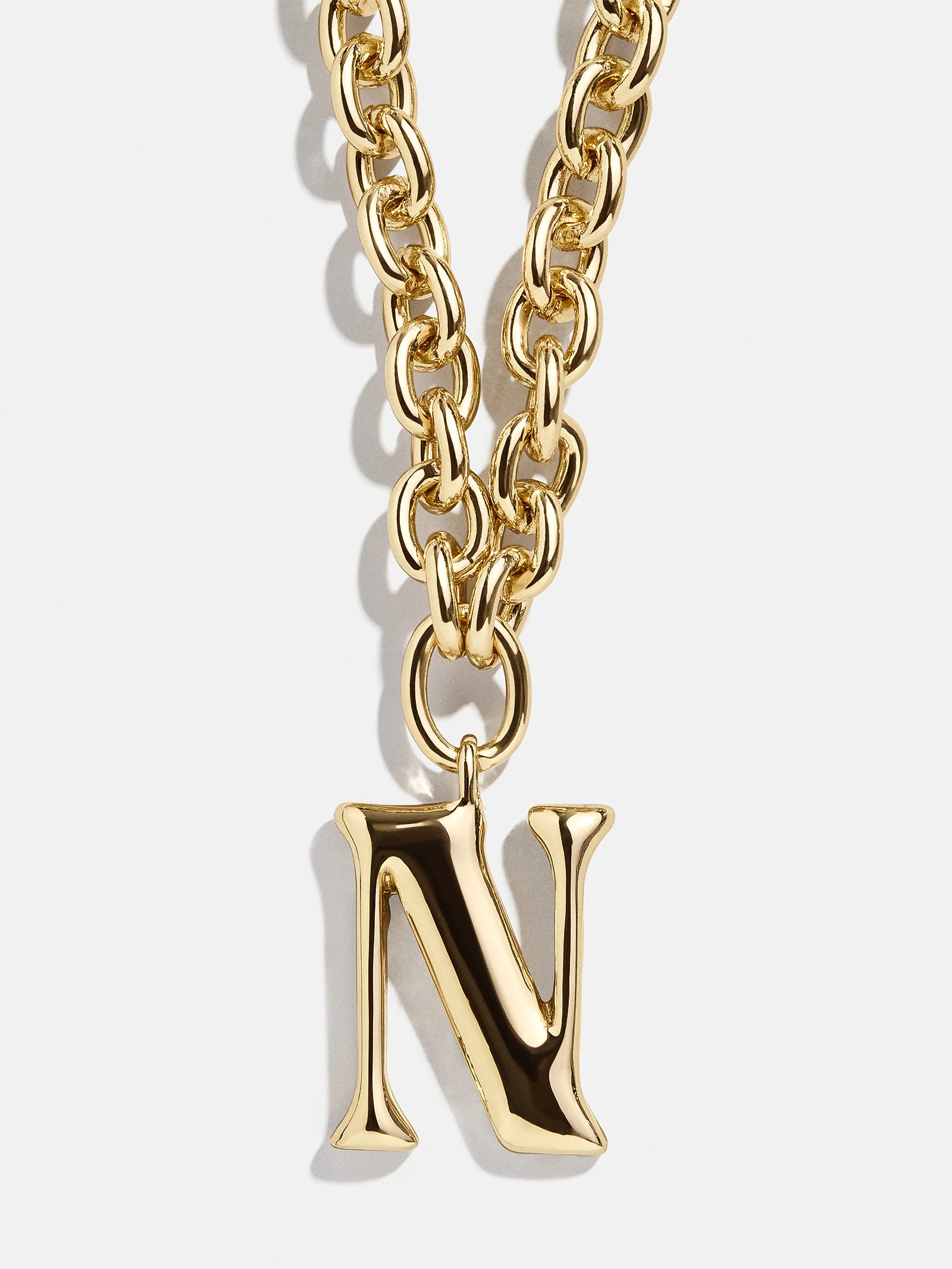 Chunky Charm Initial Necklace - Gold