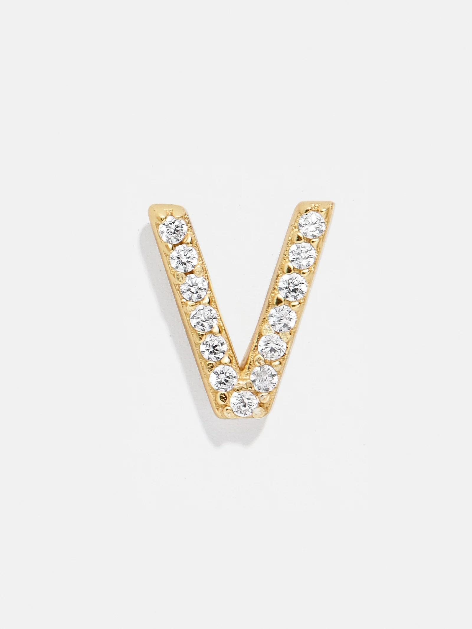 Single 18K Gold Initial Earring - Gold/Pavé