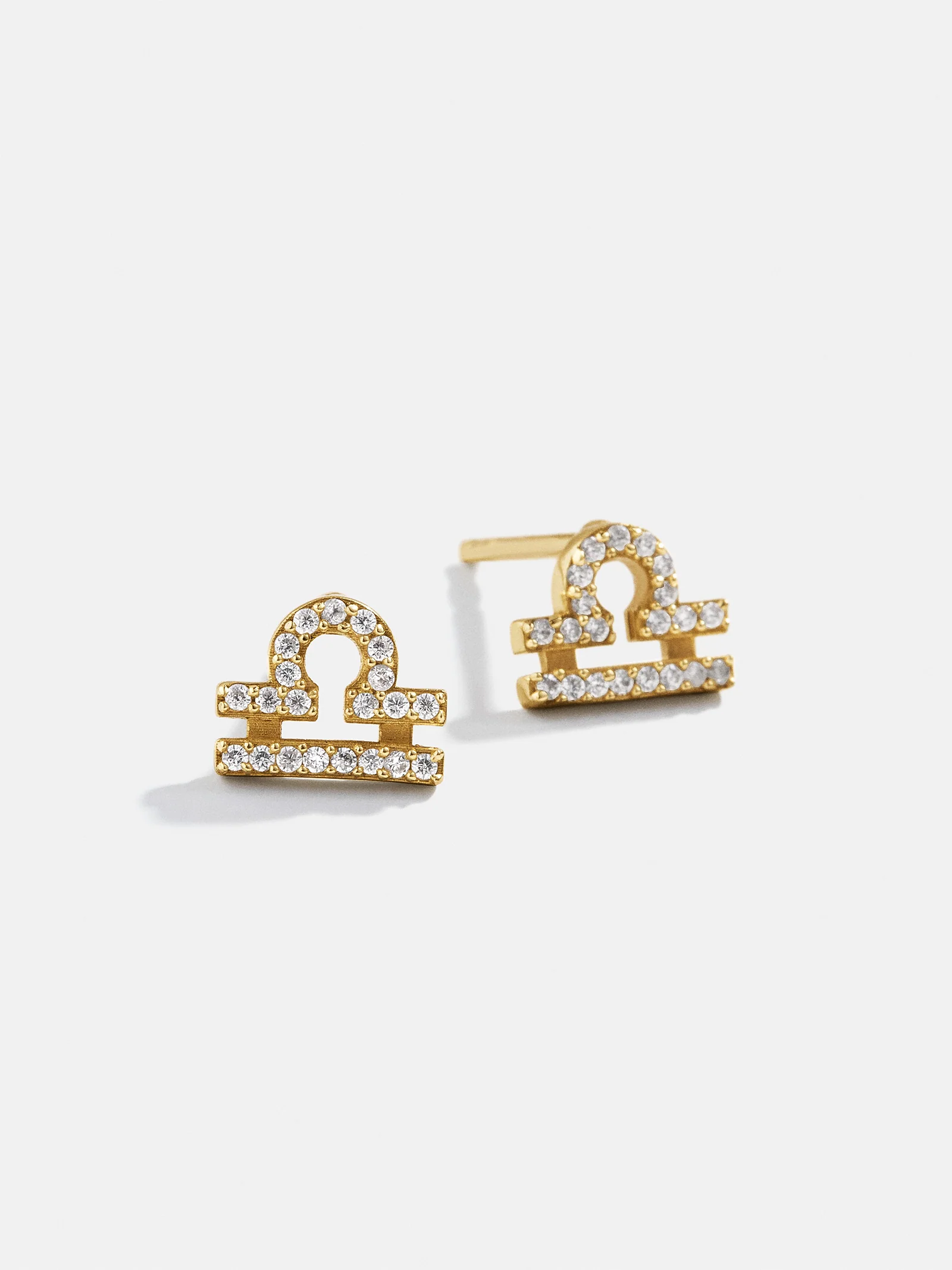 18K Gold Zodiac Earrings - 18K Gold Plated Sterling Silver. Pavé Cubic Zirconia Stones