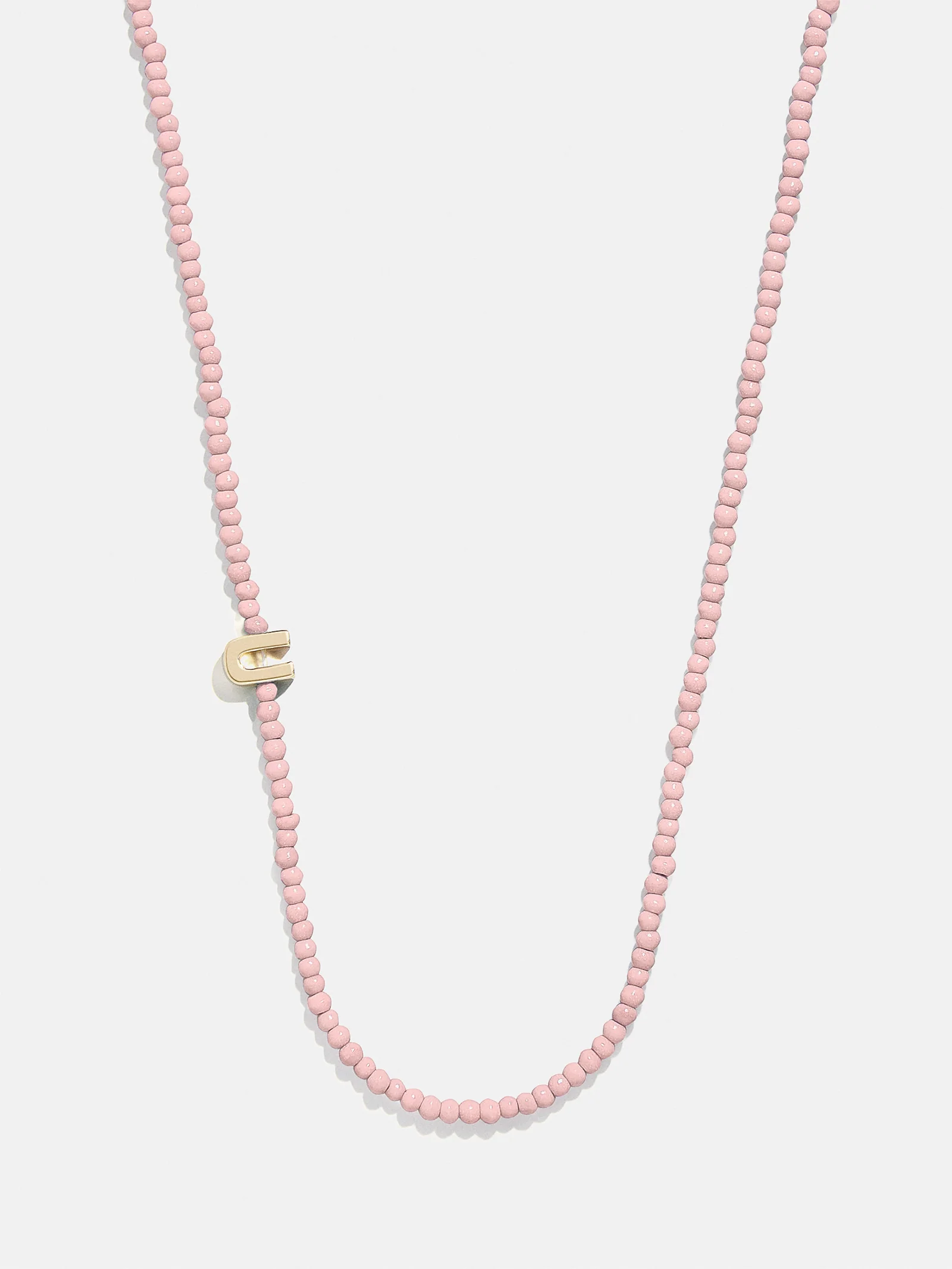 Rose Quartz Semi-Precious Initial Necklace - Rose Quartz