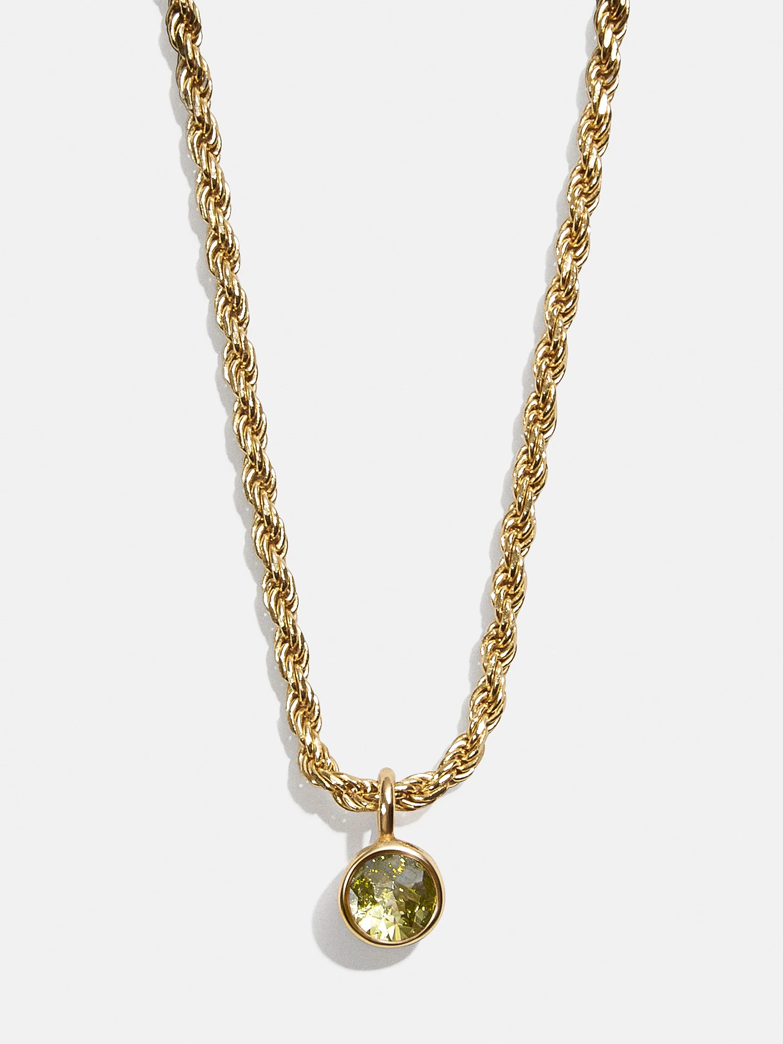 18K Gold Florence Birthstone Necklace - Peridot