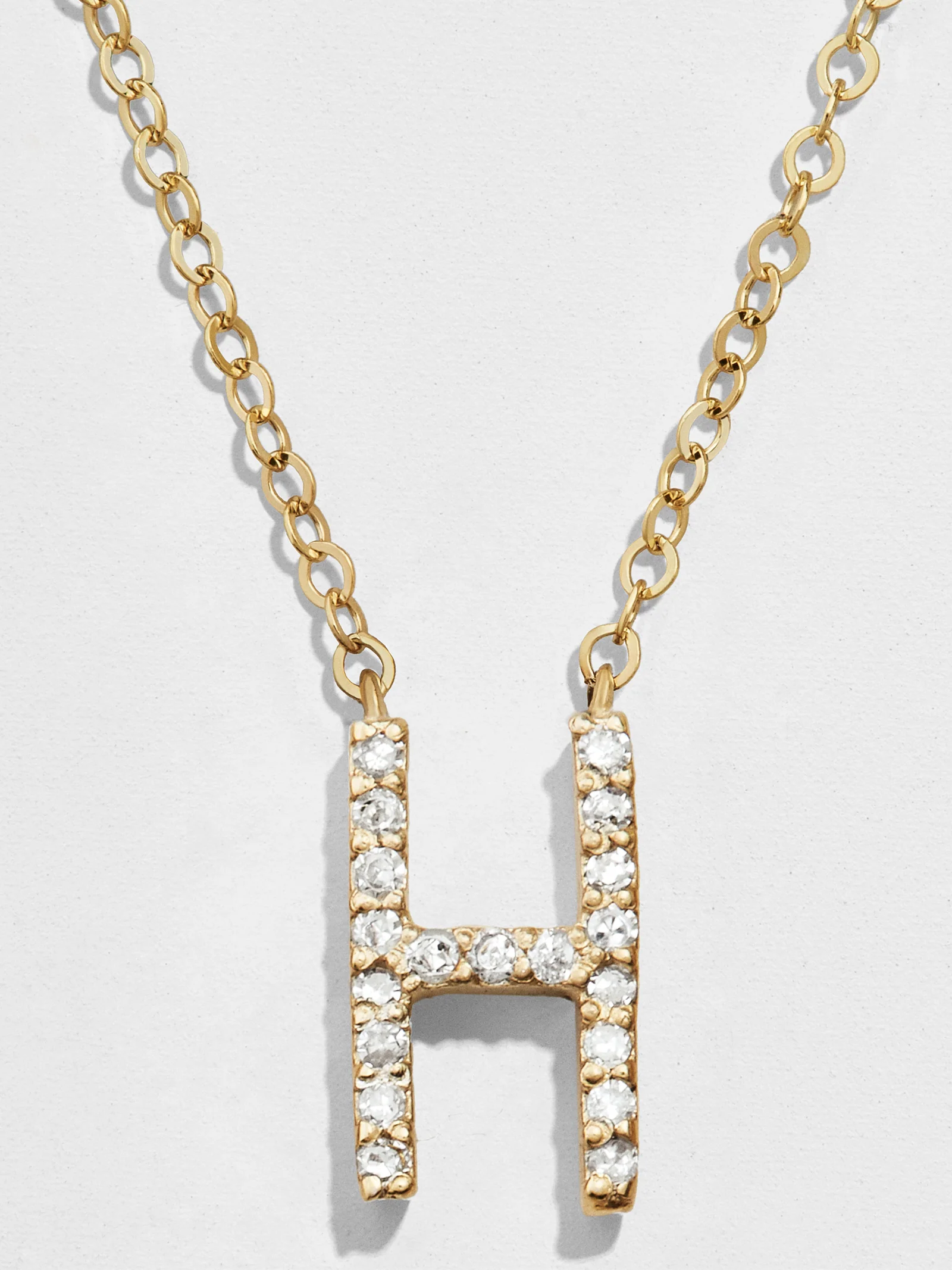 14K Gold Diamond Initial Necklace