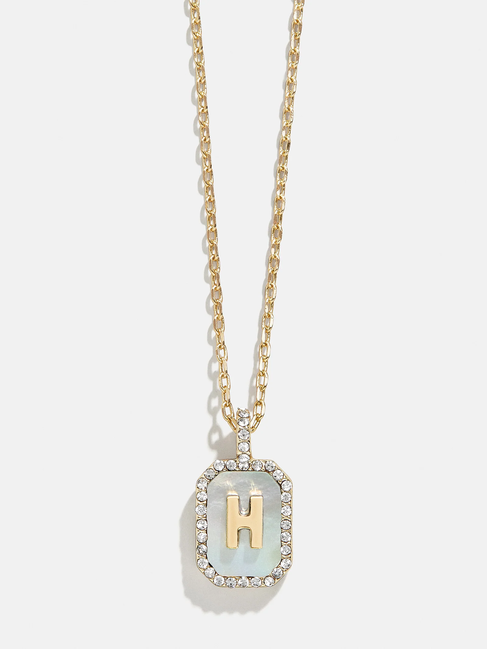 Gold & Mother Of Pearl Initial Necklace - Dark Mother Of Pearl