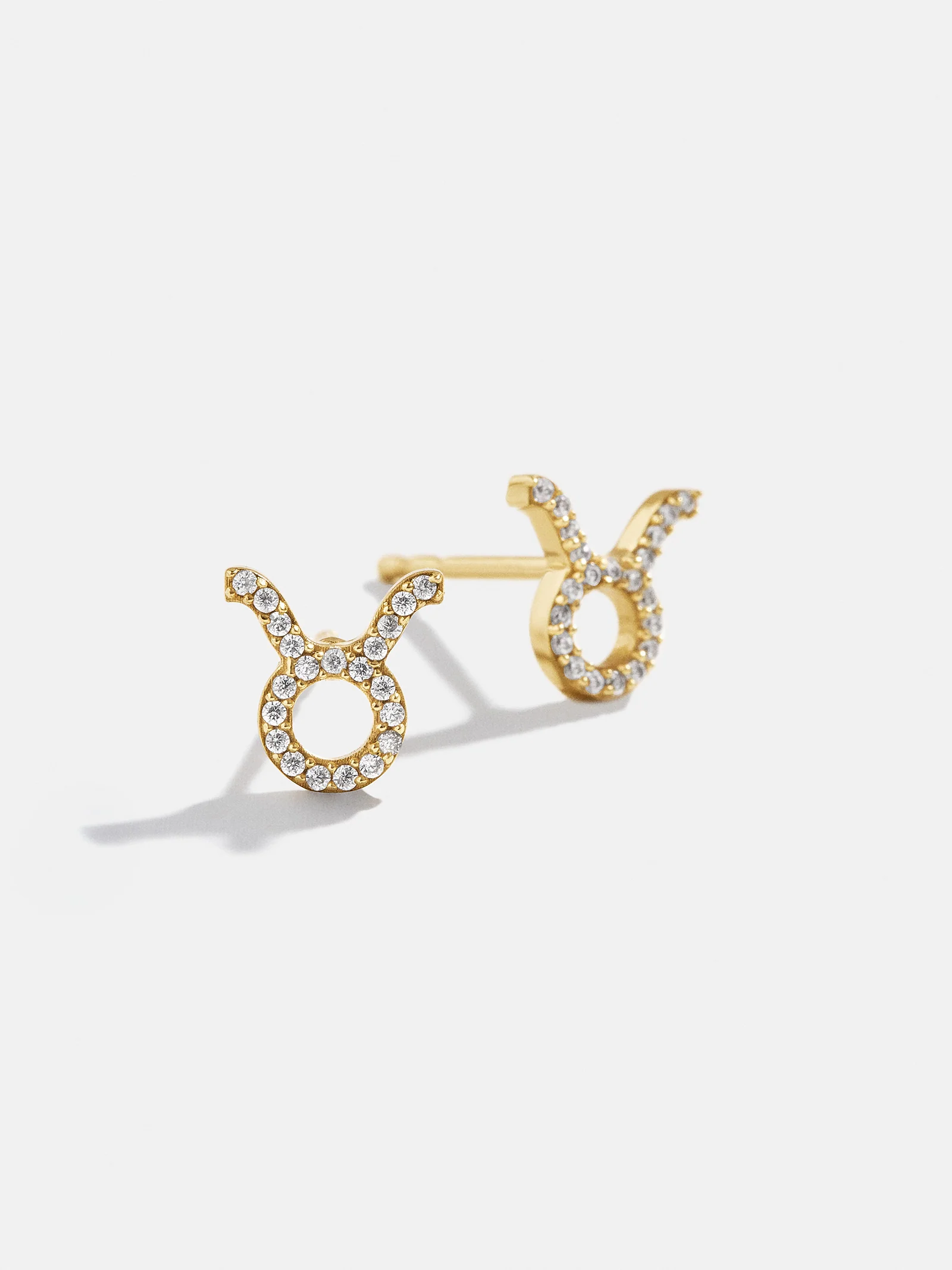 18K Gold Zodiac Earrings - 18K Gold Plated Sterling Silver. Pavé Cubic Zirconia Stones