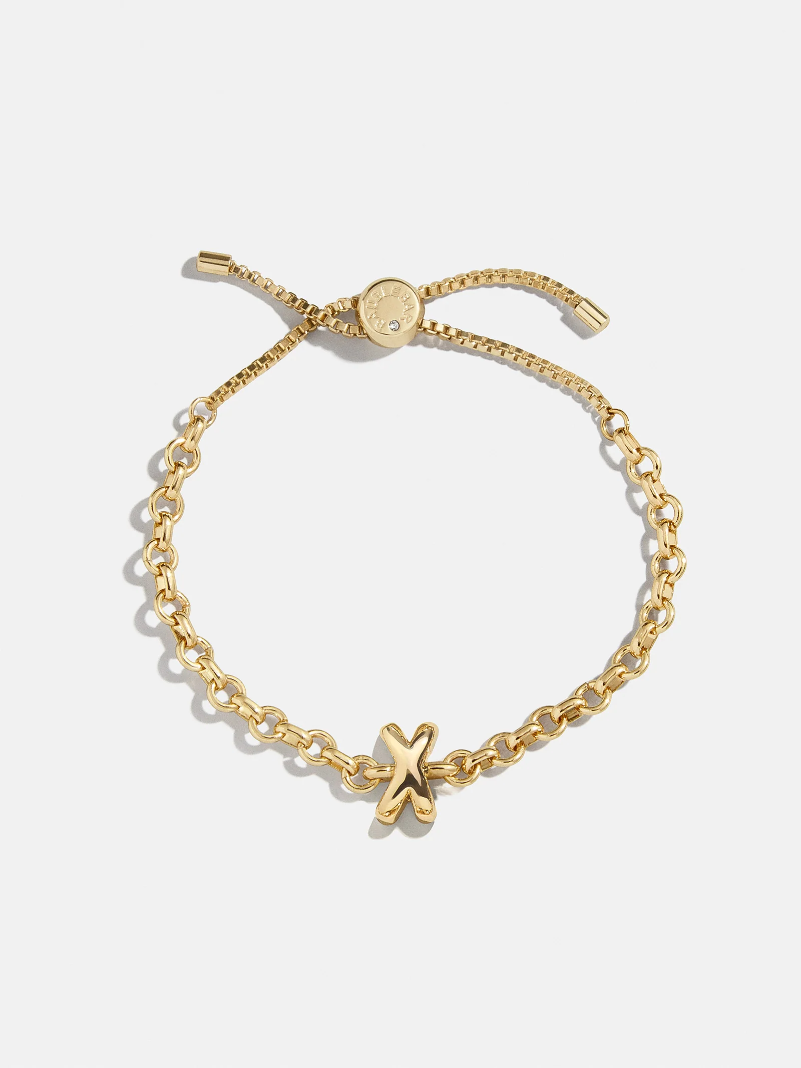 Chunky Bubble Initial Bracelet - Gold