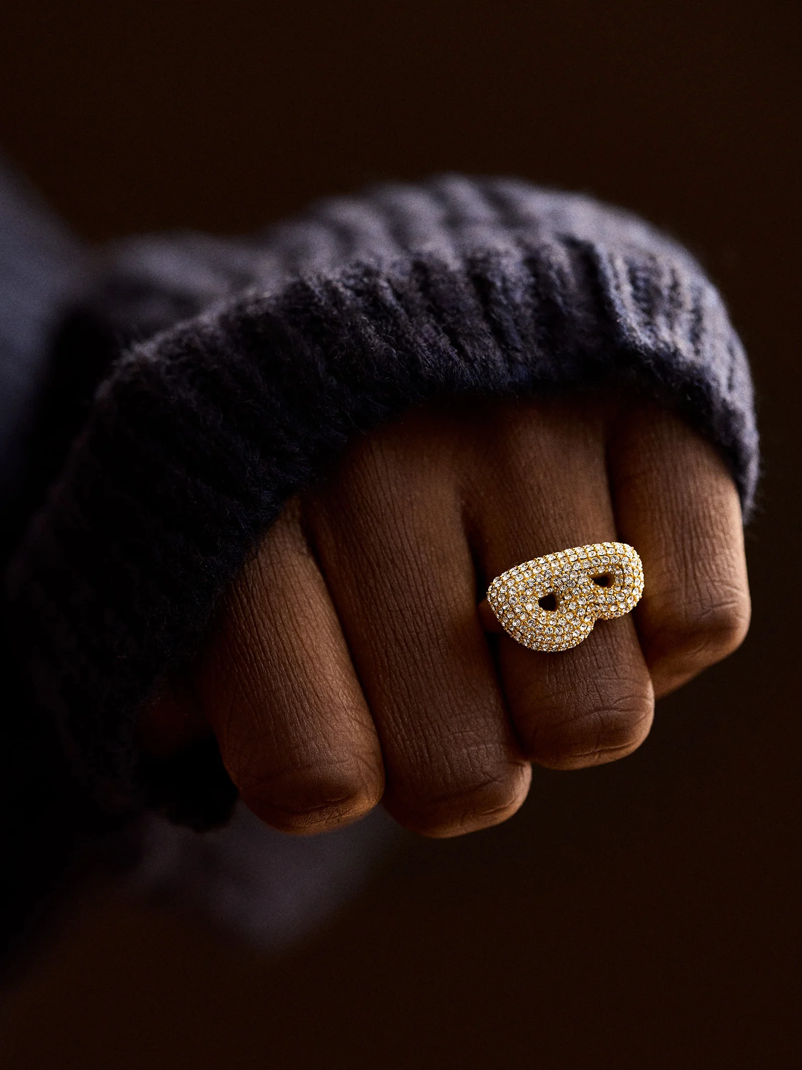 Bubble Initial Ring - Gold Plated Brass