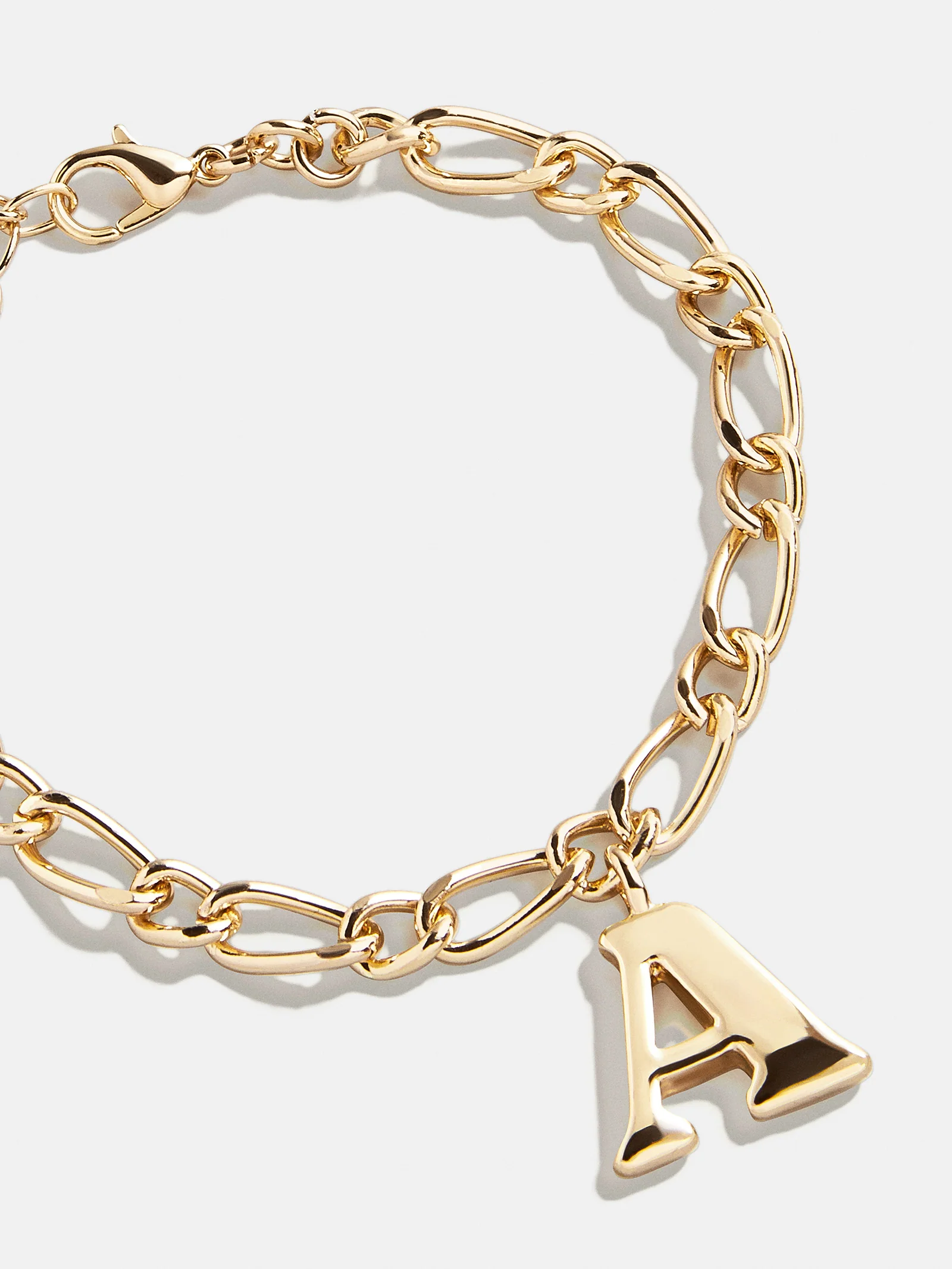 Chunky Charm Initial Bracelet - Gold