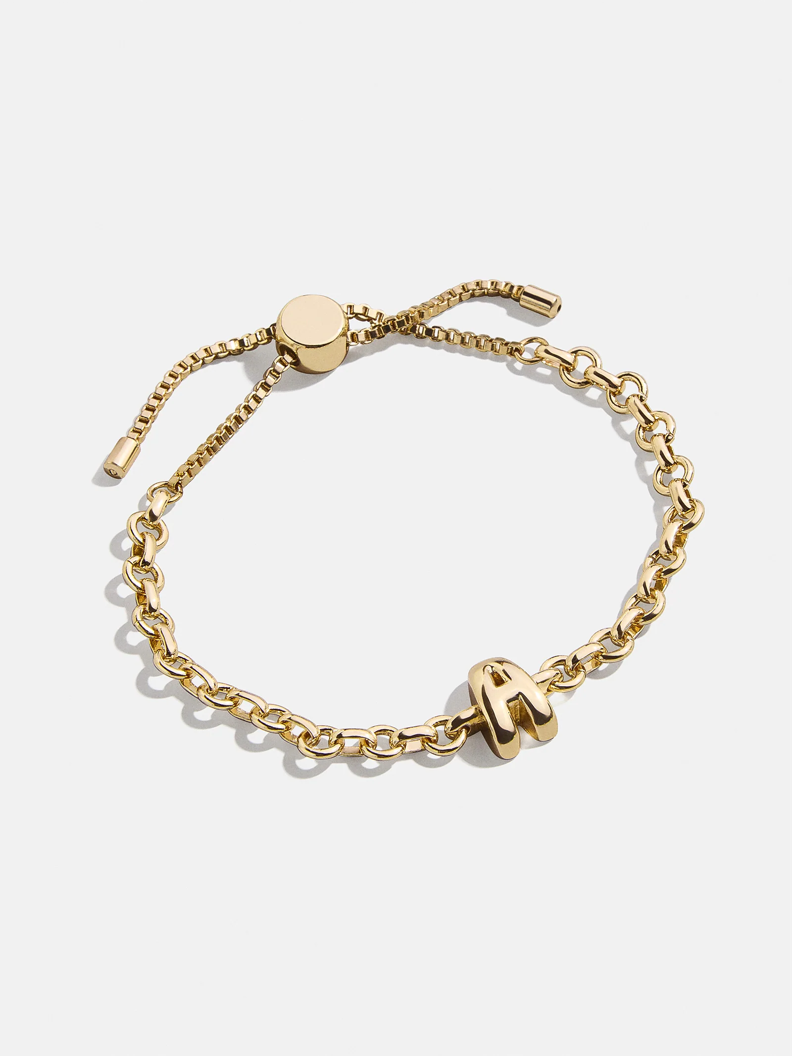 Chunky Bubble Initial Bracelet - Gold