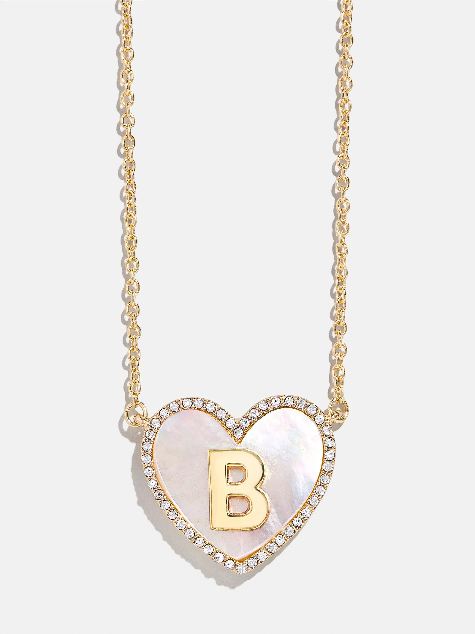 Heart Initial Pendant Necklace - Gold/Pavé