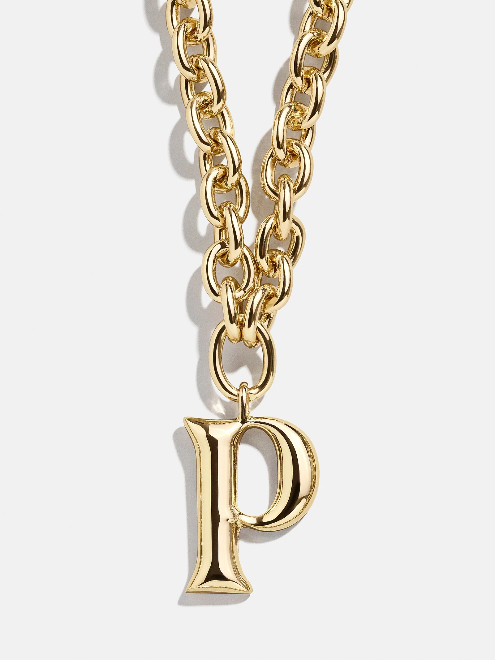 Chunky Charm Initial Necklace - Gold