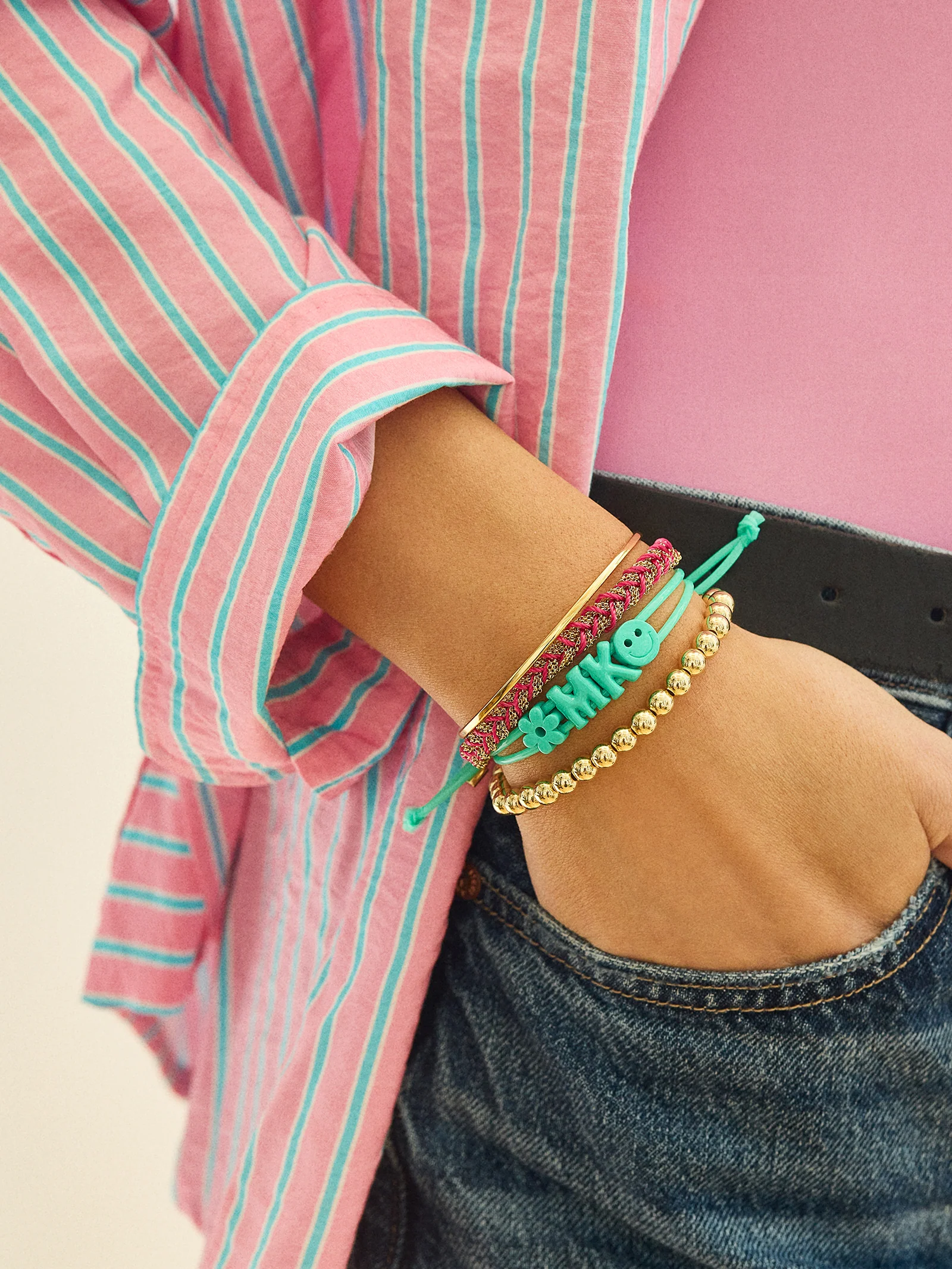 Say It All Custom Slider Bracelet - Turquoise