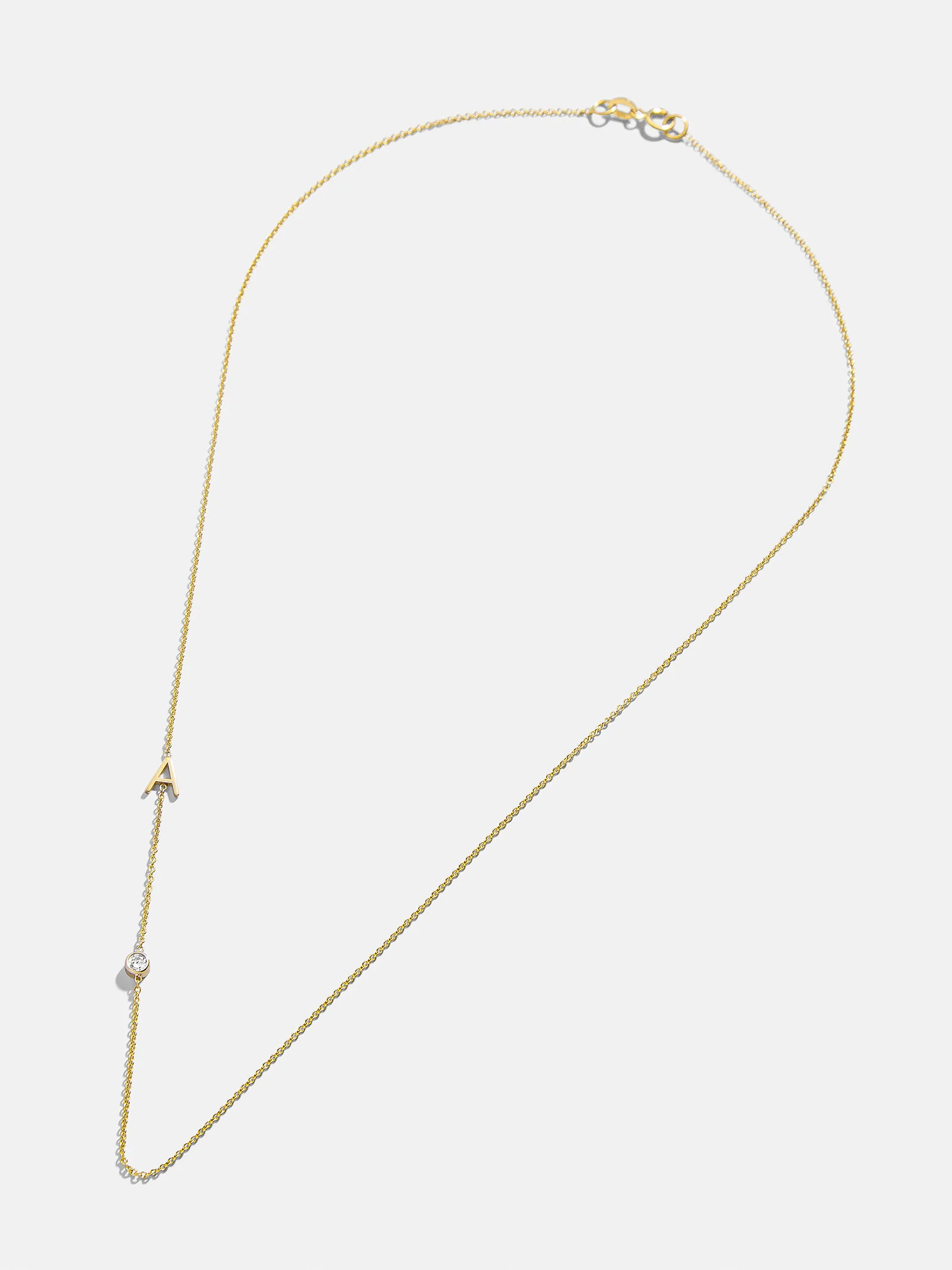 Maya Brenner Monogram Necklace with Diamond - Gold