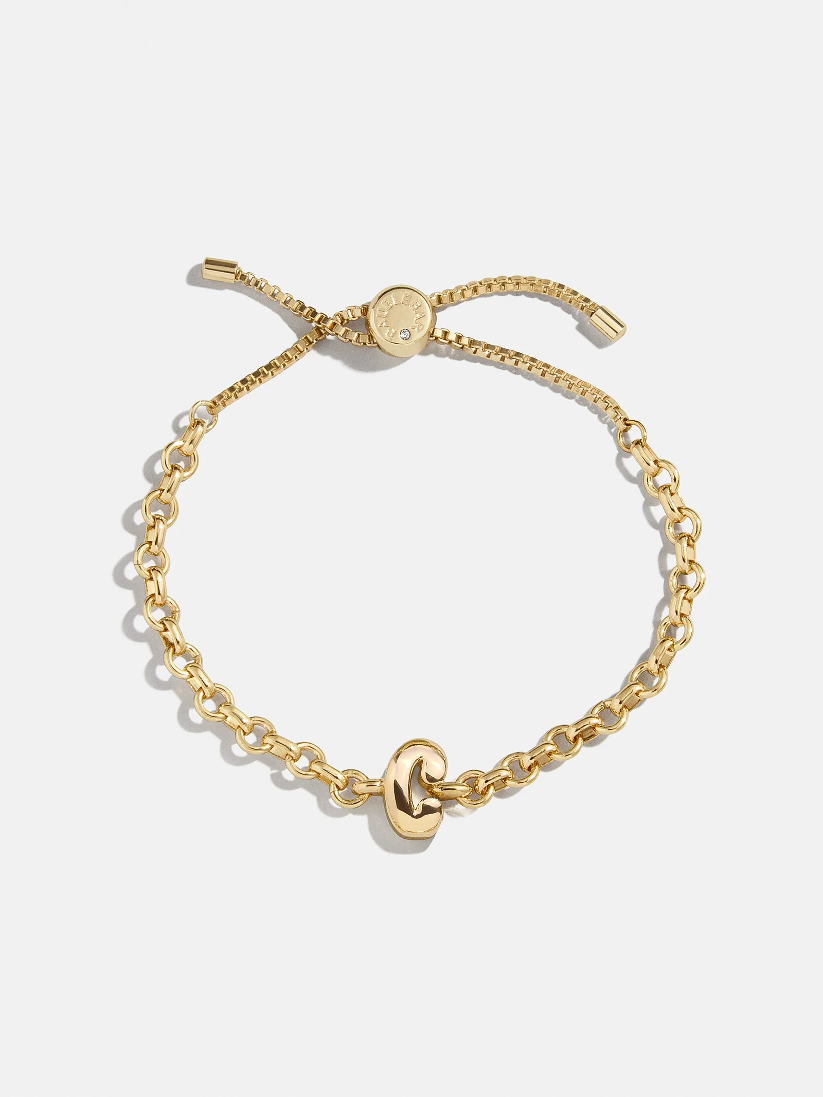 Chunky Bubble Initial Bracelet - Gold