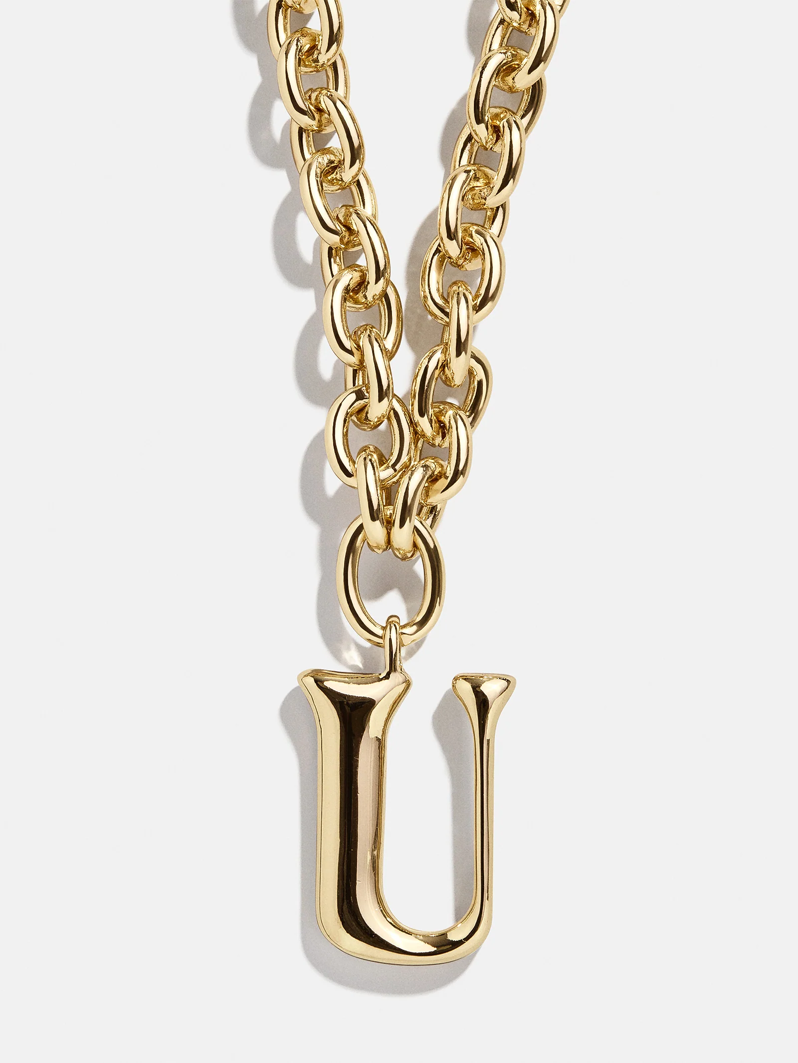 Chunky Charm Initial Necklace - Gold