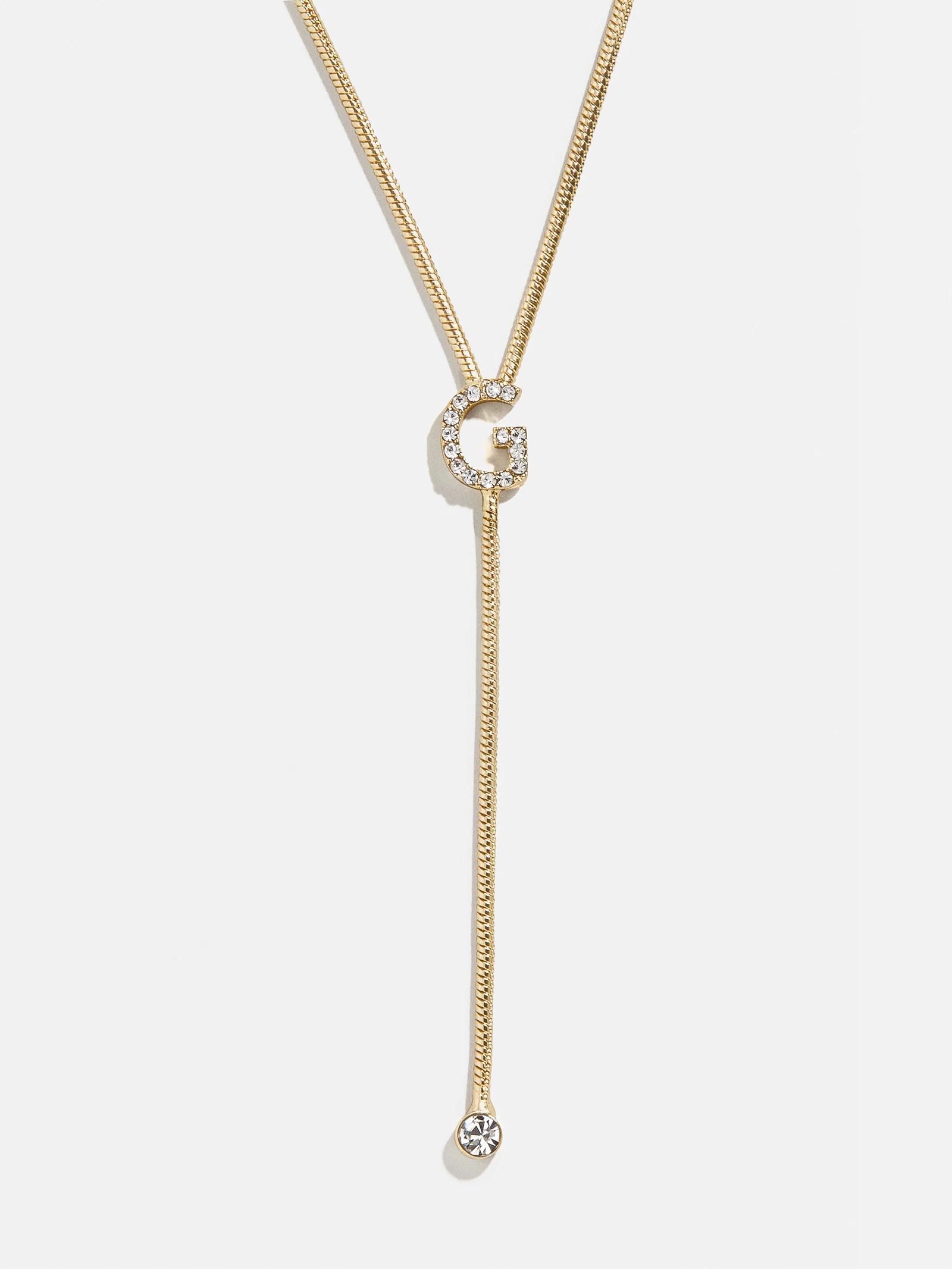 Pavé Initial Y-Chain Necklace - Gold/Pavé