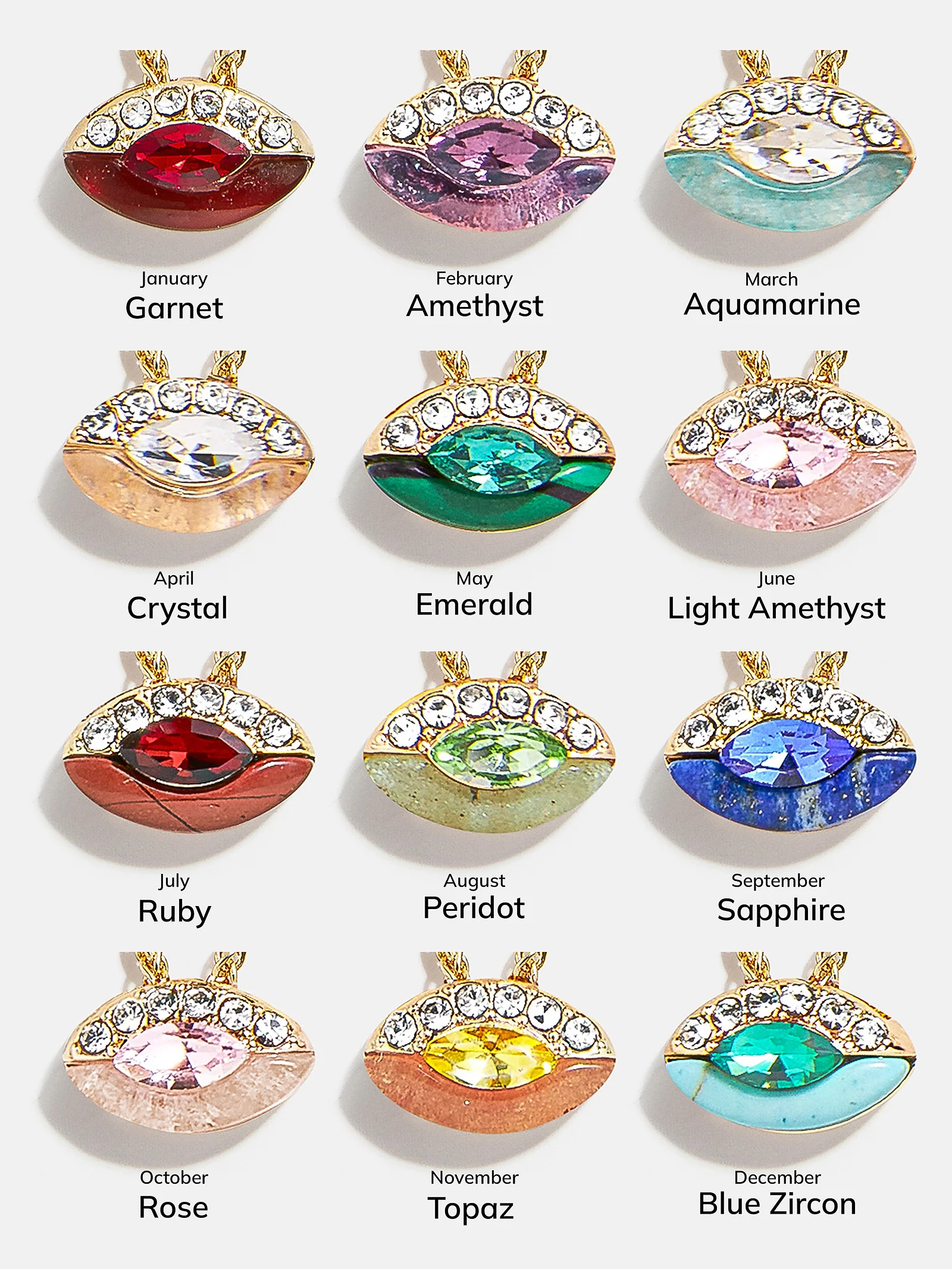 Clove Semi-Precious Birthstone Necklace - Rose