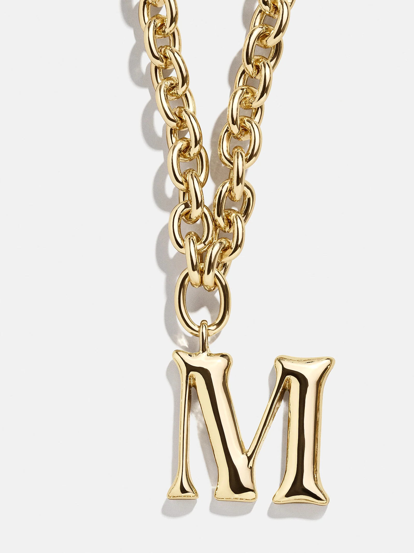 Chunky Charm Initial Necklace - Gold