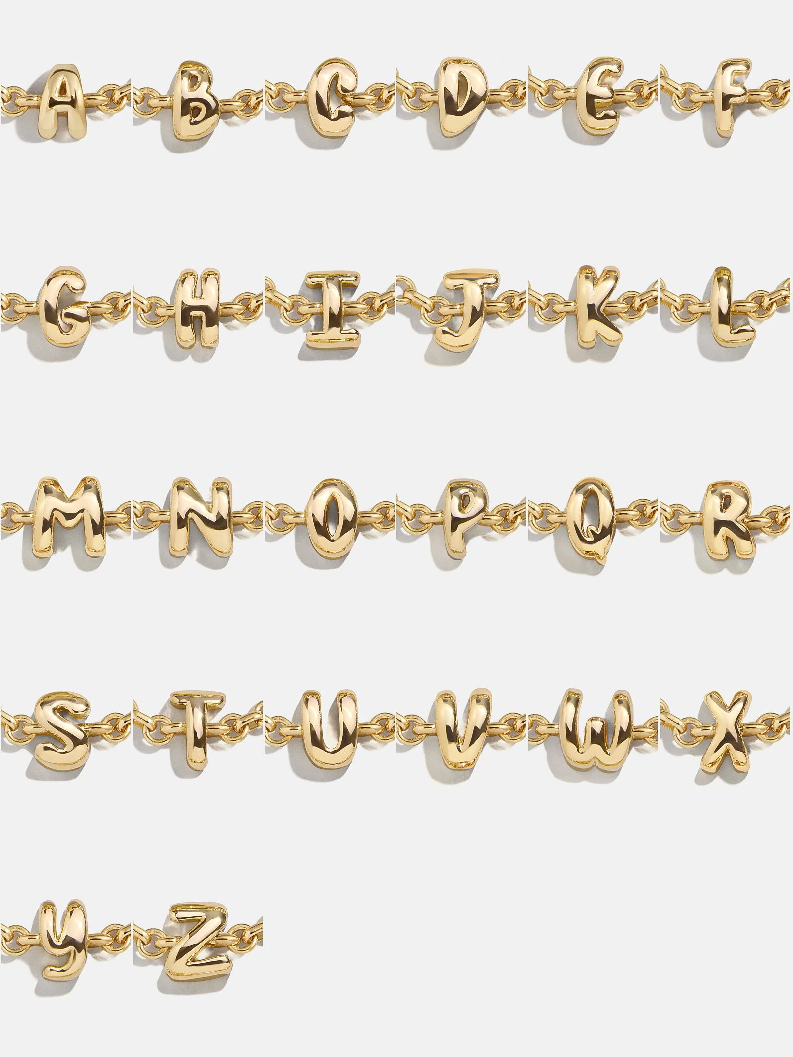 Chunky Bubble Initial Bracelet - Gold