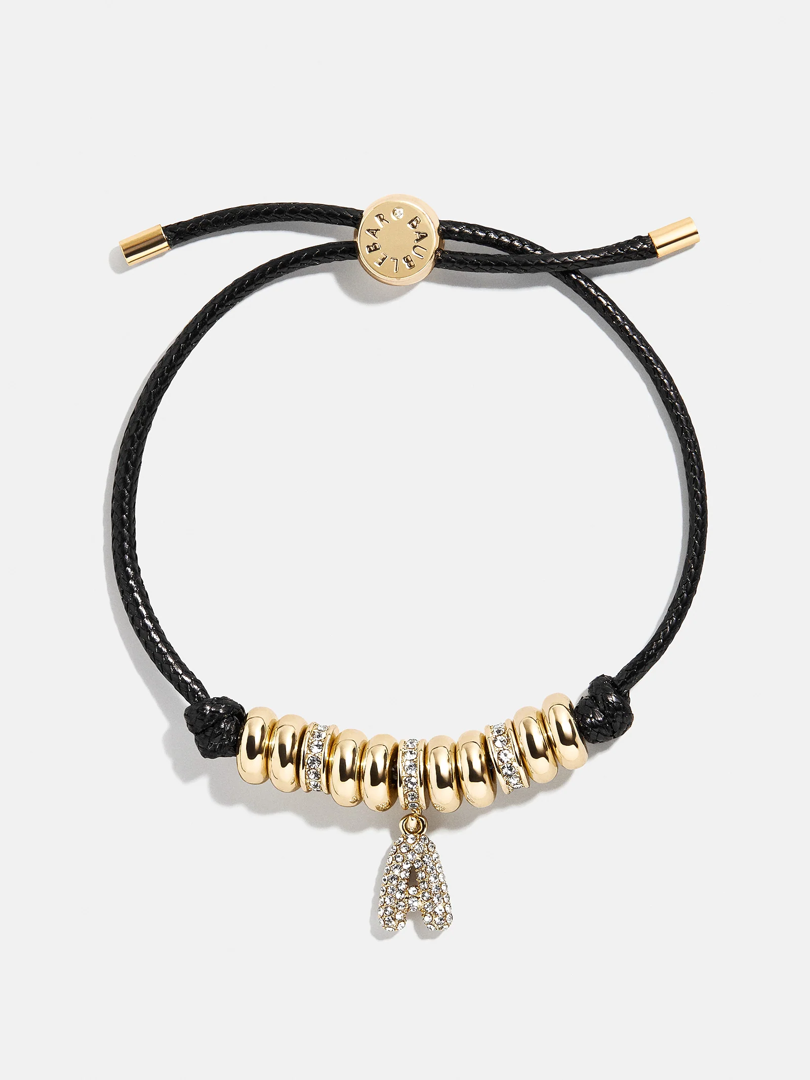 Natisha Initial Pull-Tie Bracelet - Black