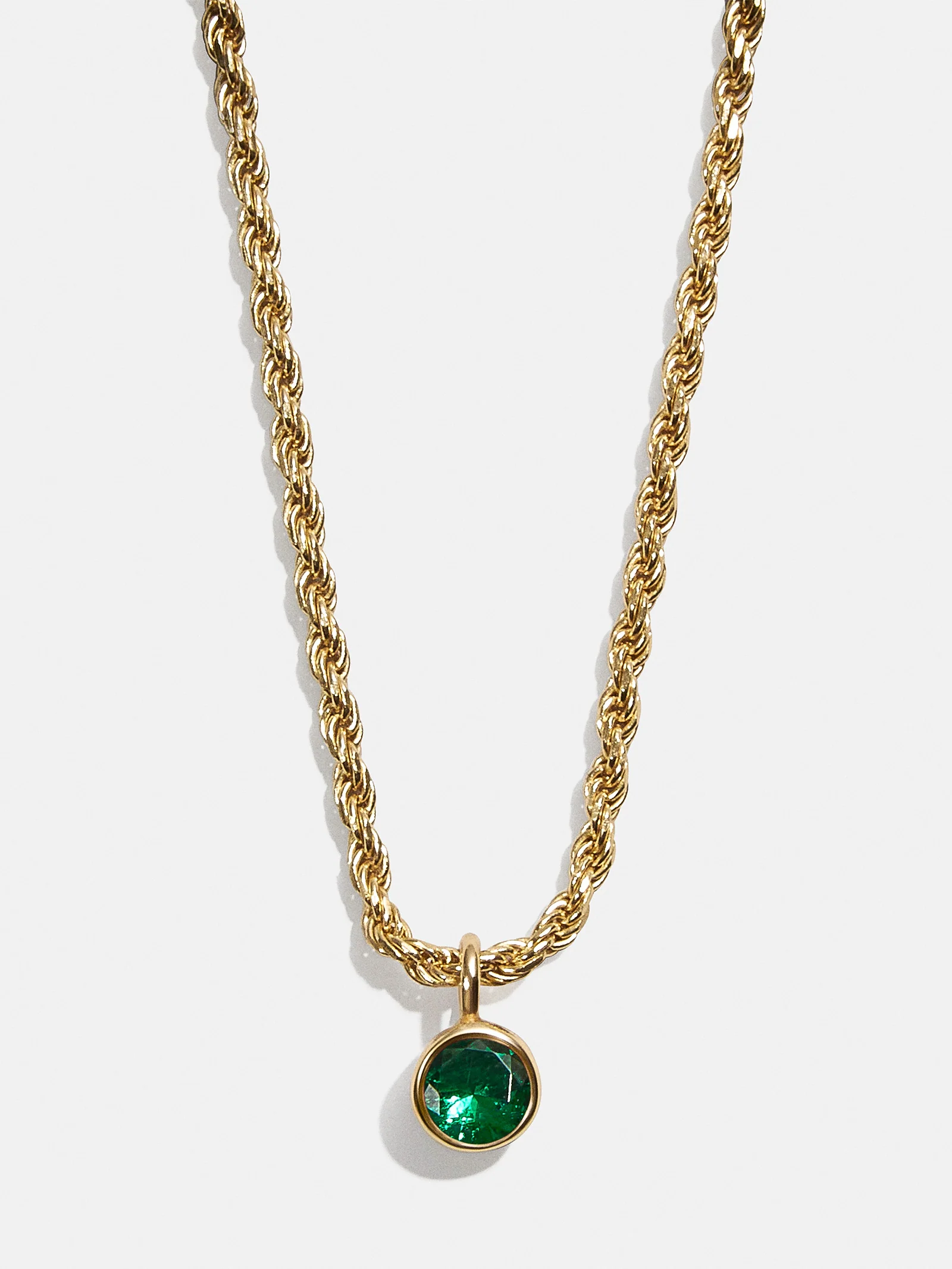 18K Gold Florence Birthstone Necklace - Emerald