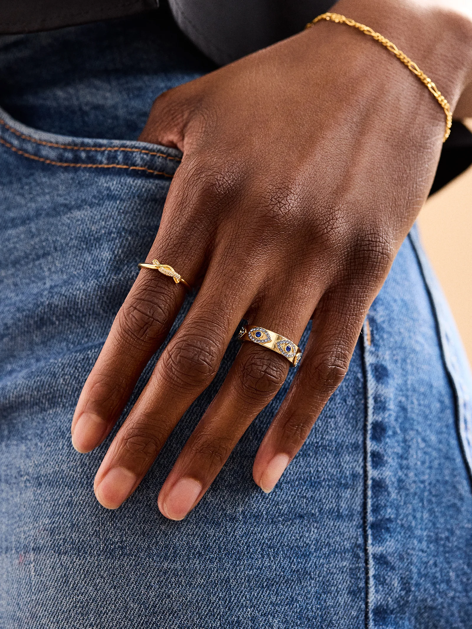 18K Gold Kara Ring - Gold/Pavé