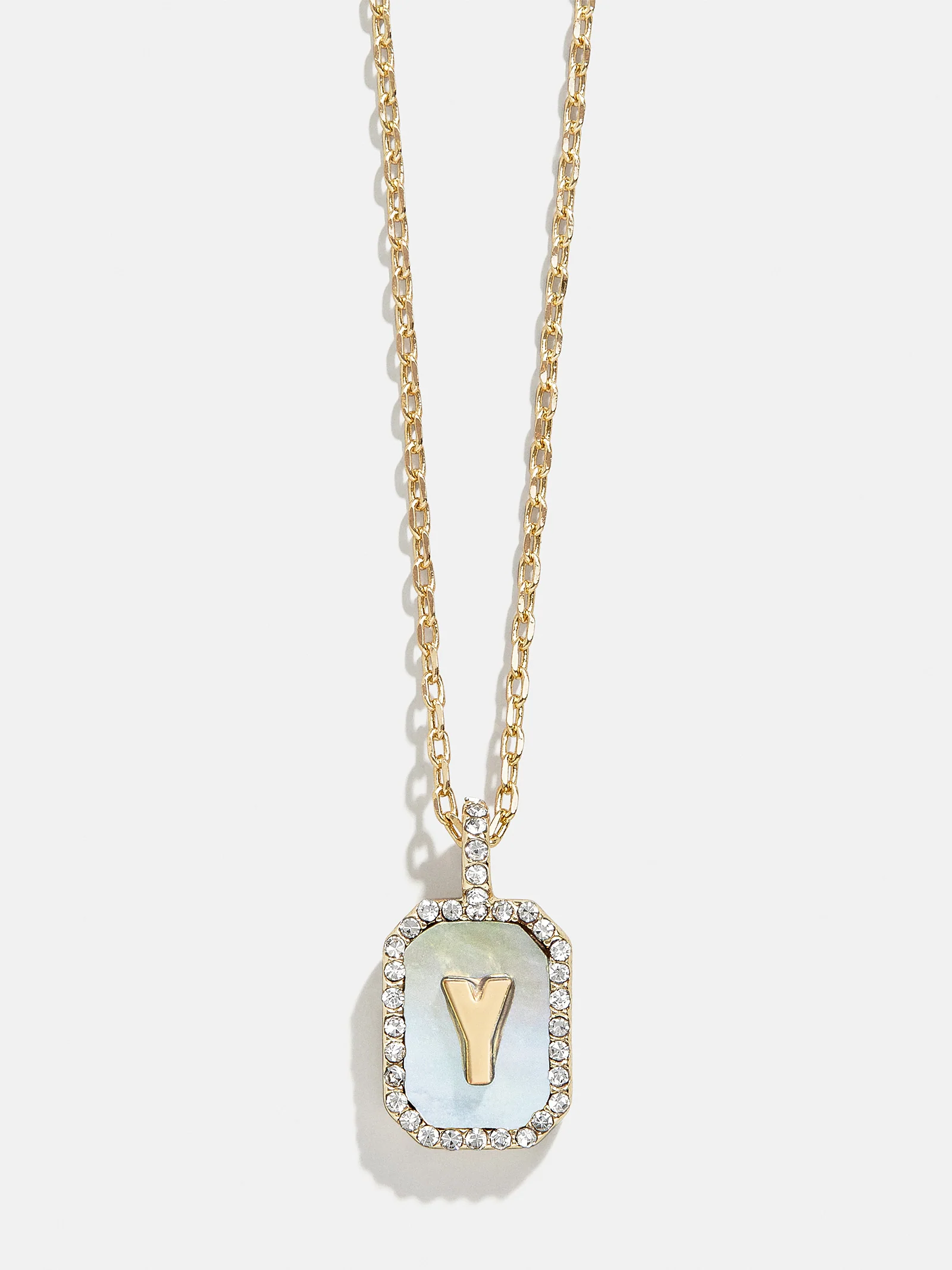 Gold & Mother Of Pearl Initial Necklace - Dark Mother Of Pearl