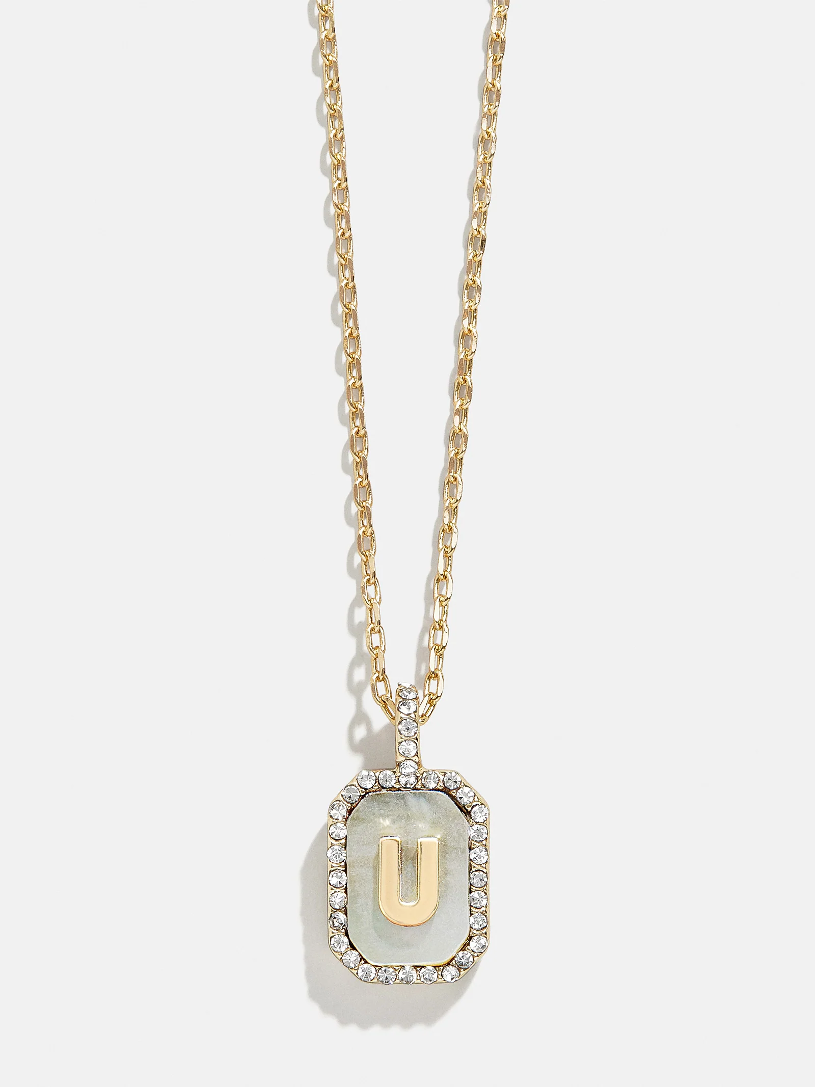 Gold & Mother Of Pearl Initial Necklace - Dark Mother Of Pearl