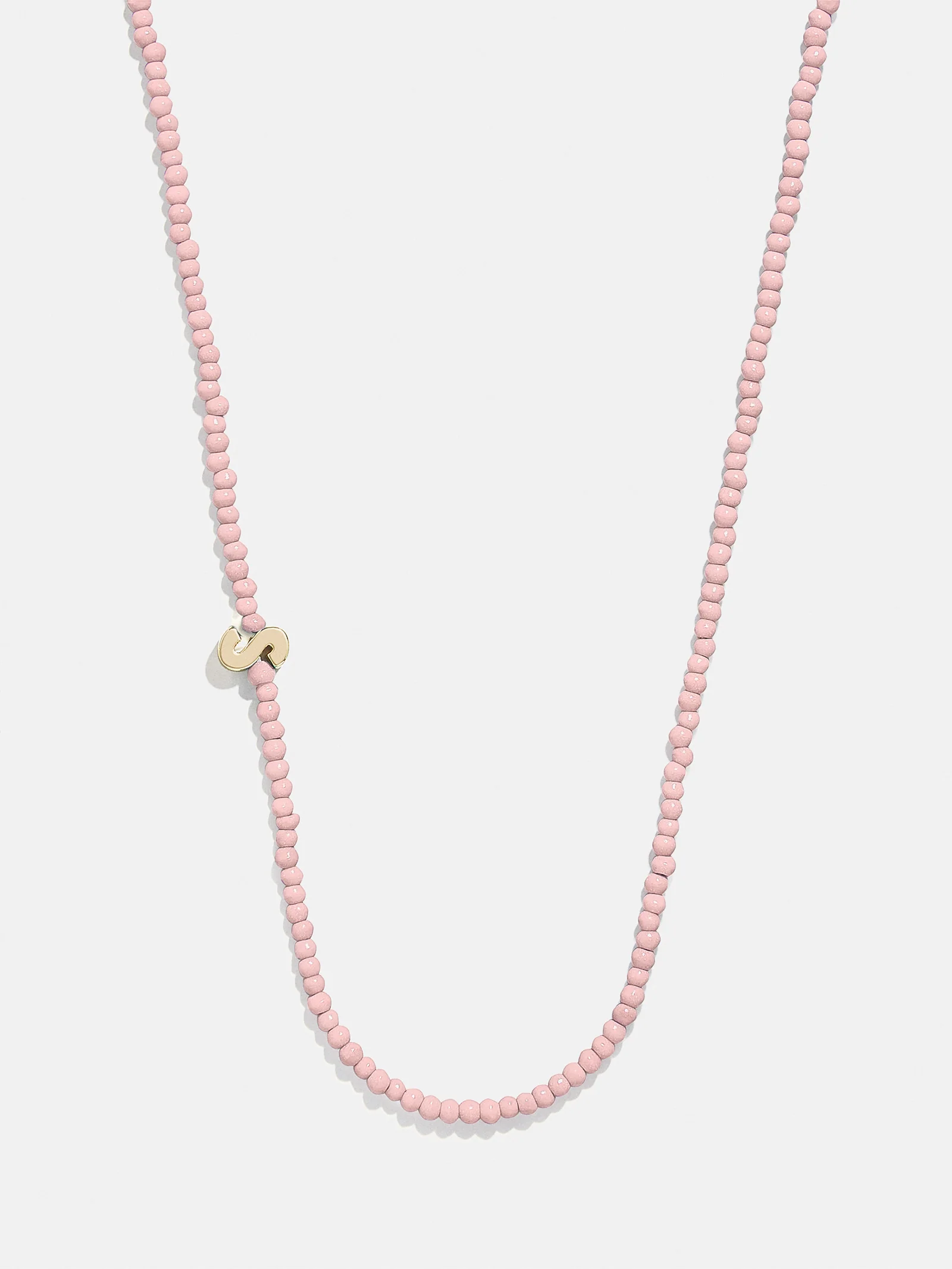 Rose Quartz Semi-Precious Initial Necklace - Rose Quartz