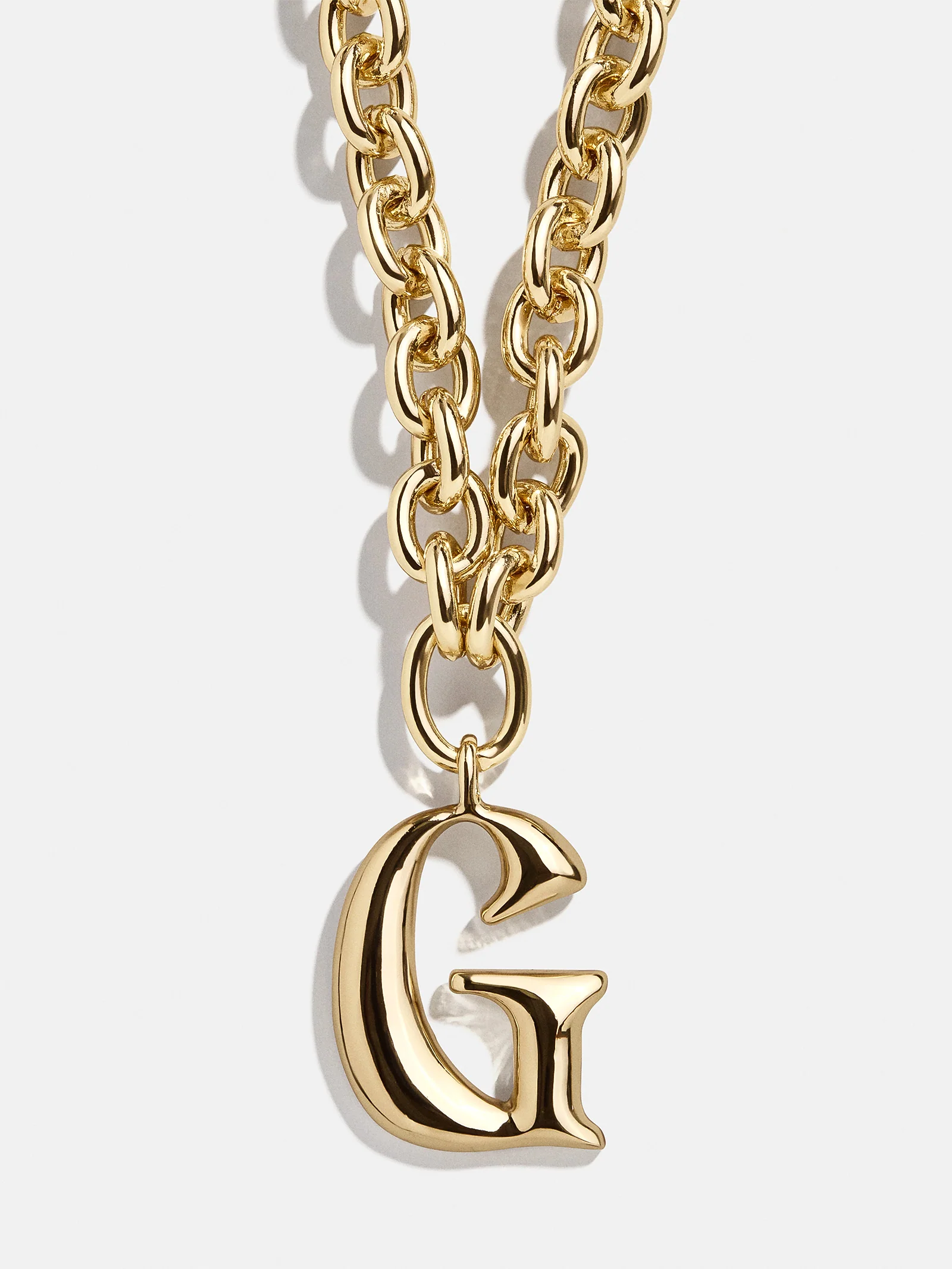 Chunky Charm Initial Necklace - Gold