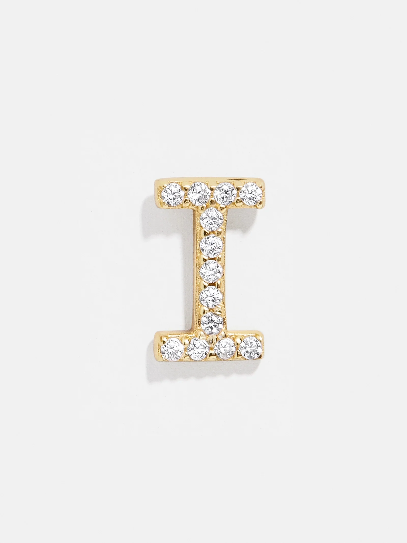 Single 18K Gold Initial Earring - Gold/Pavé