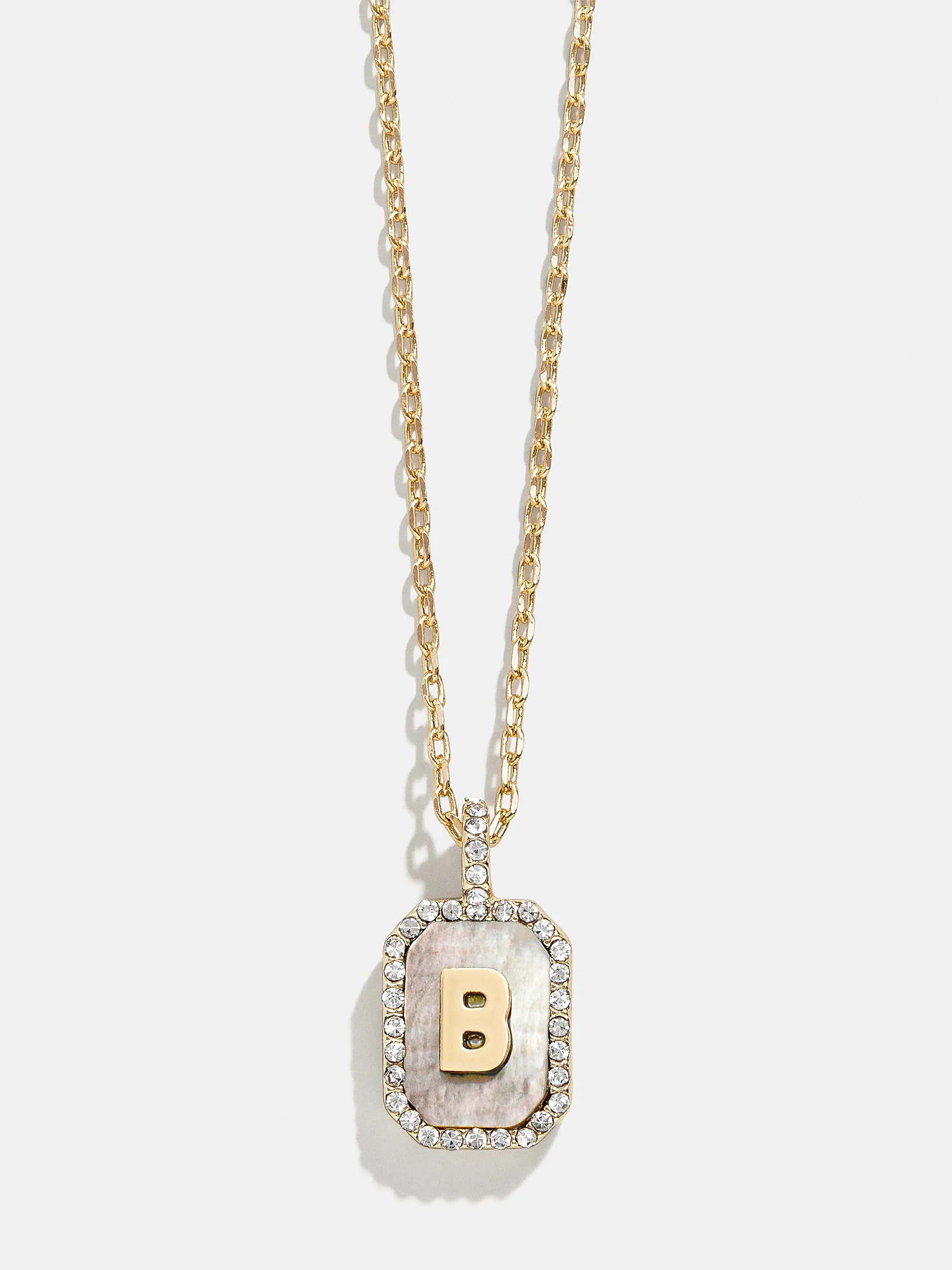 Gold & Mother Of Pearl Initial Necklace - Dark Mother Of Pearl