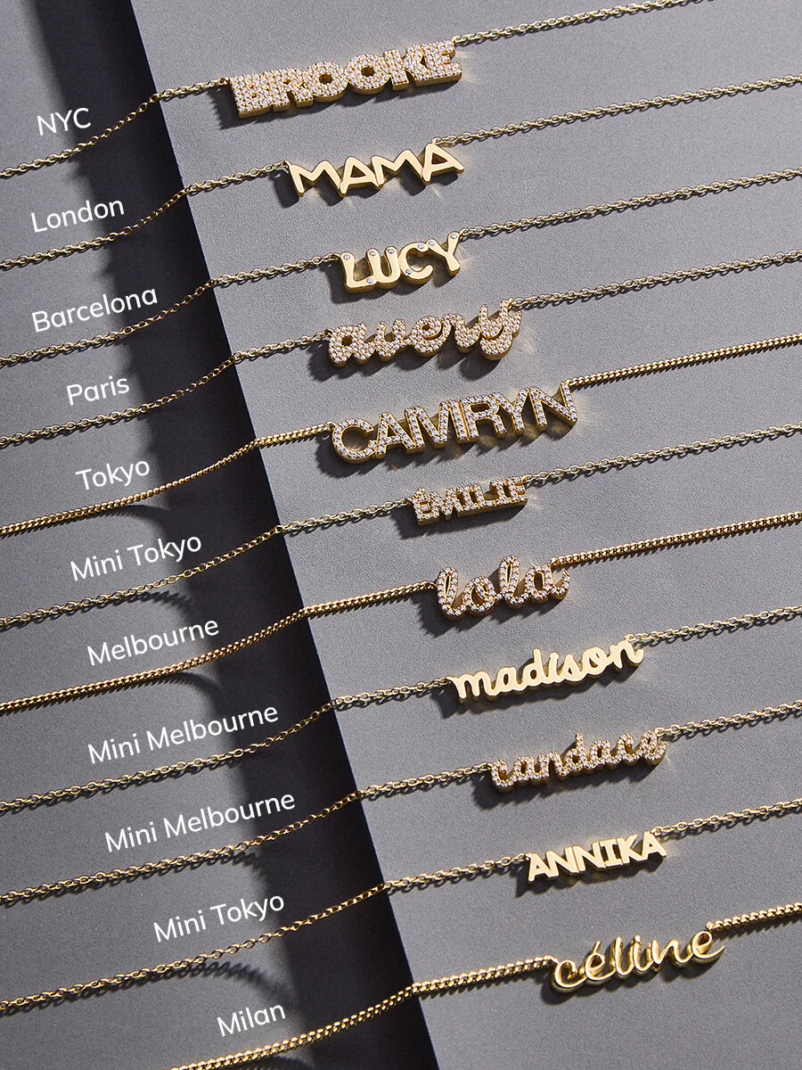 18K Gold Custom Nameplate Necklace - Milan