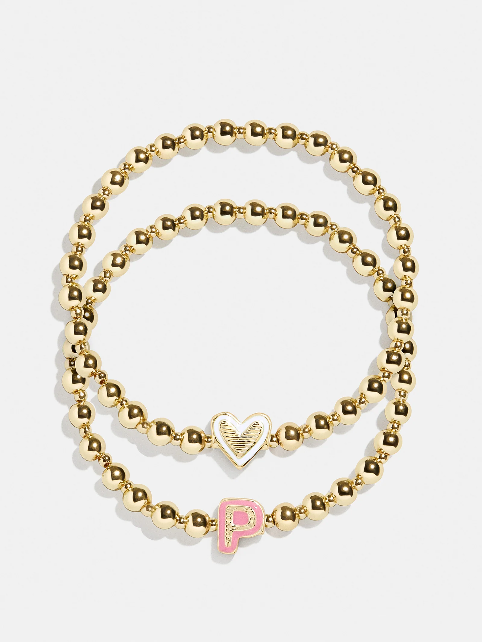 Initial & Heart Kids' Pisa Bracelet Set - Gold