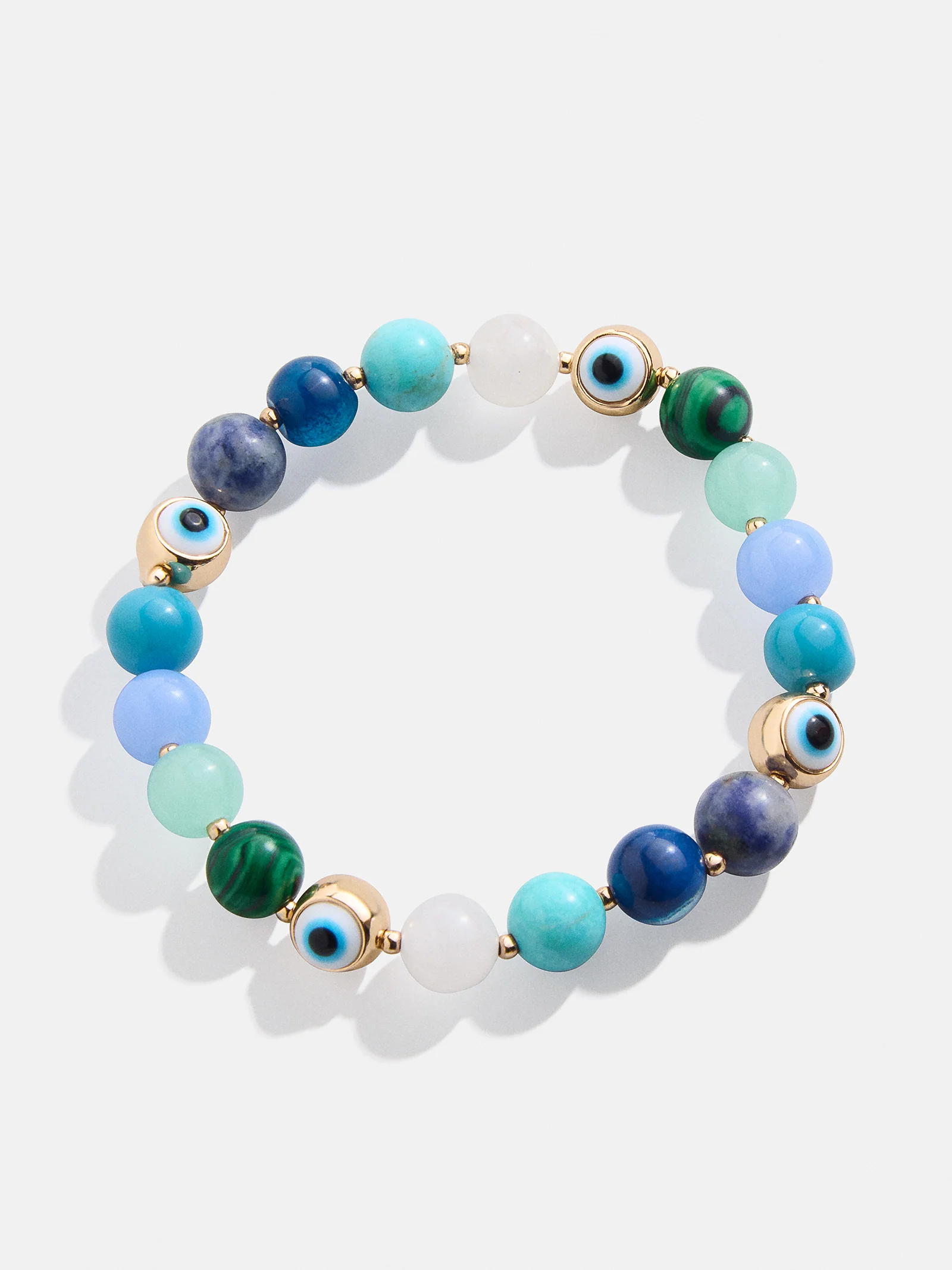 Evil Eye Semi-Precious Stretch Bracelet - Blue