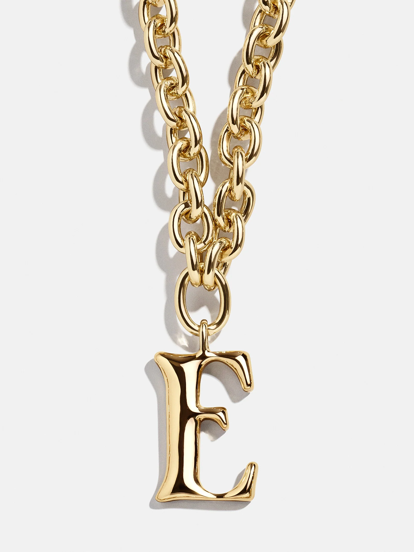 Chunky Charm Initial Necklace - Gold