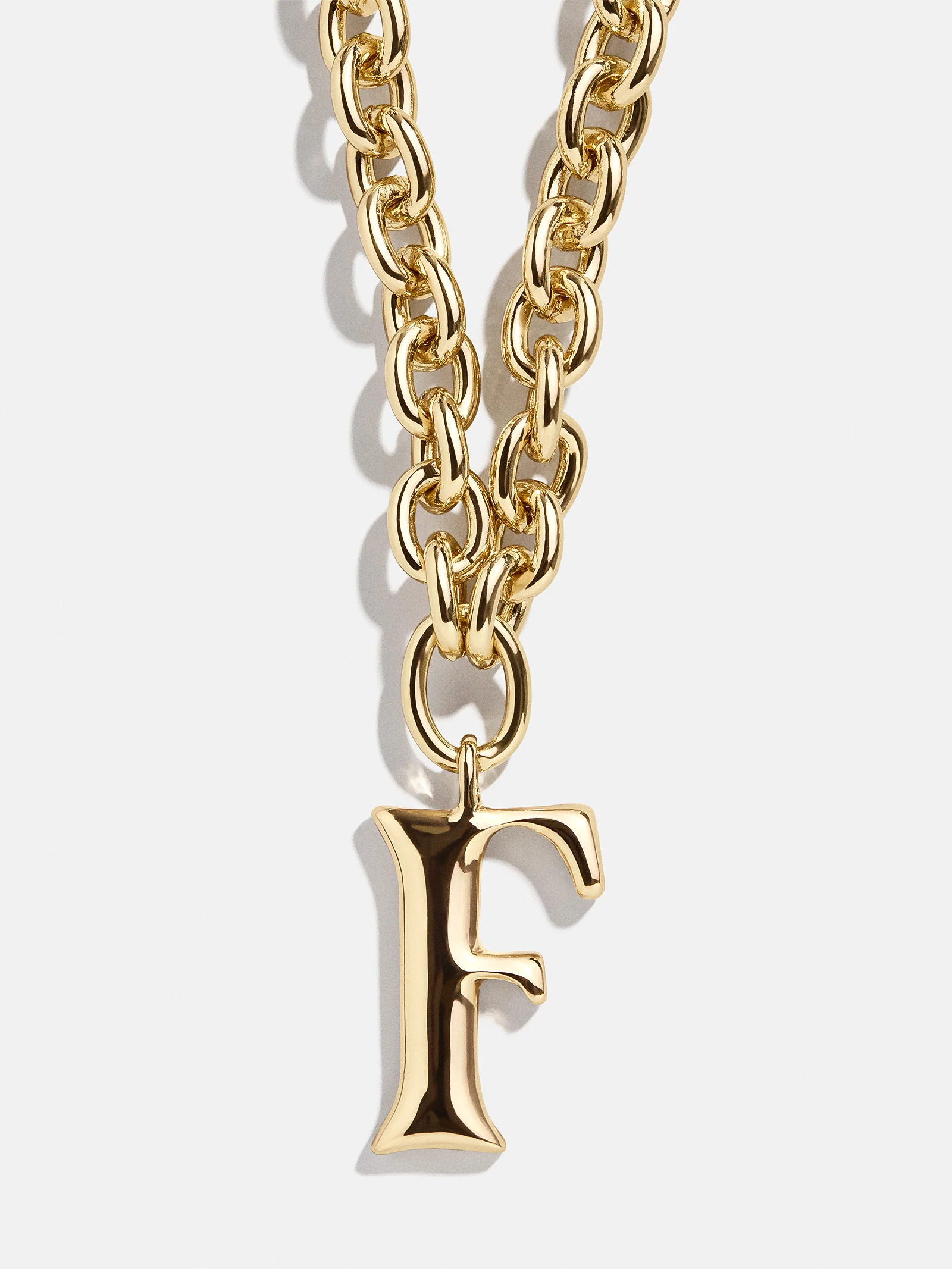 Chunky Charm Initial Necklace - Gold
