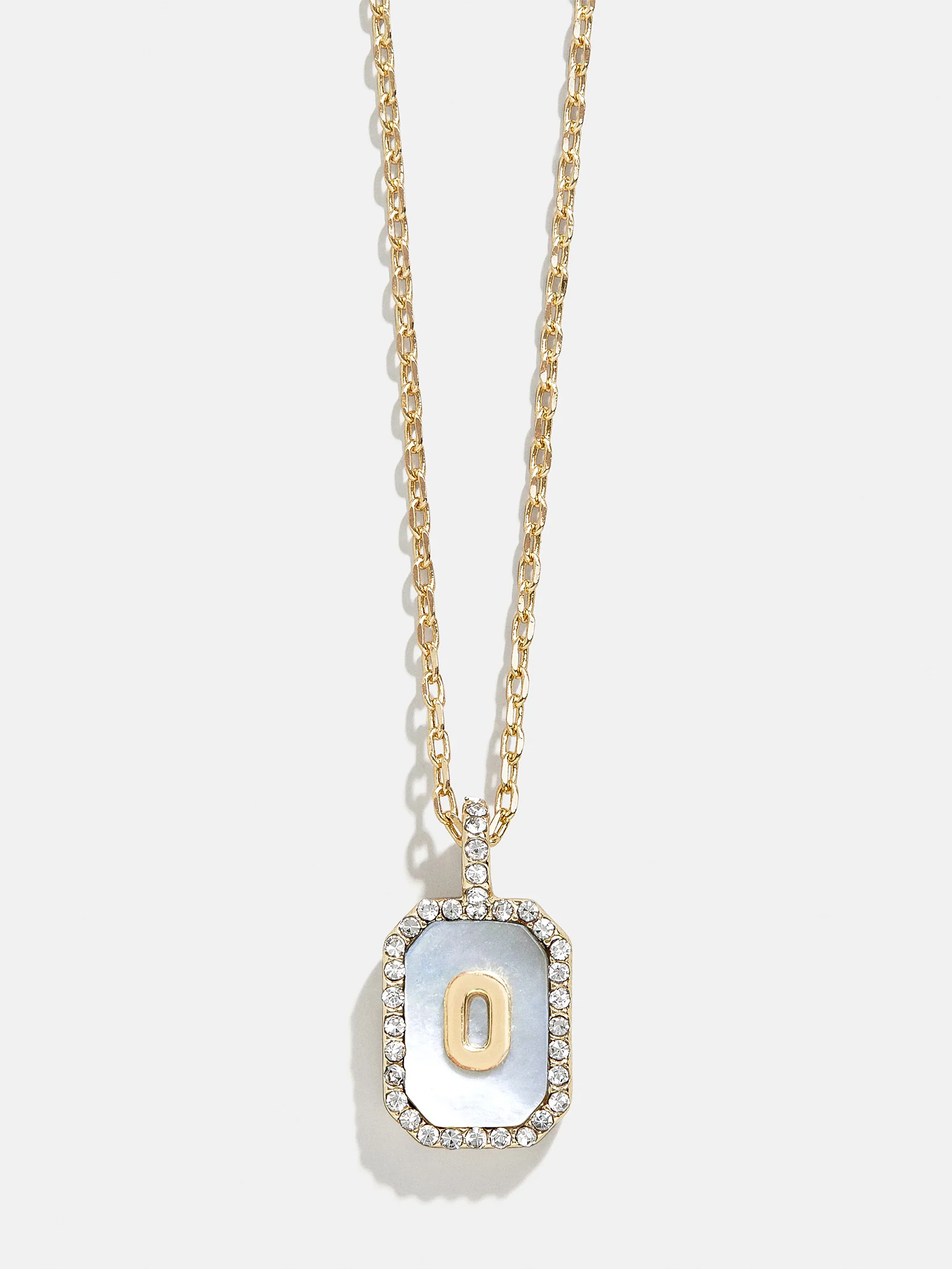 Gold & Mother Of Pearl Initial Necklace - Dark Mother Of Pearl