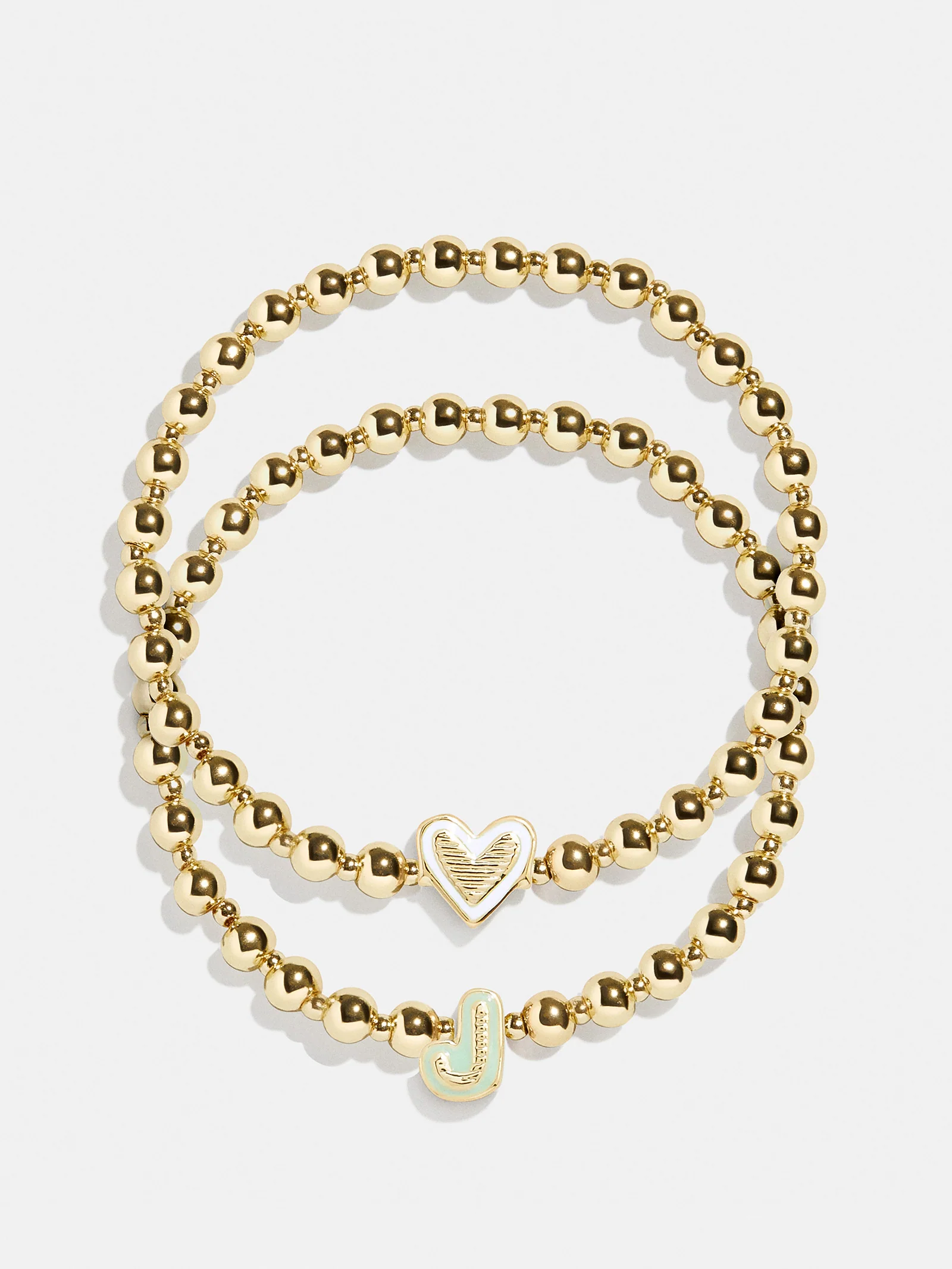 Initial & Heart Kids' Pisa Bracelet Set - Gold