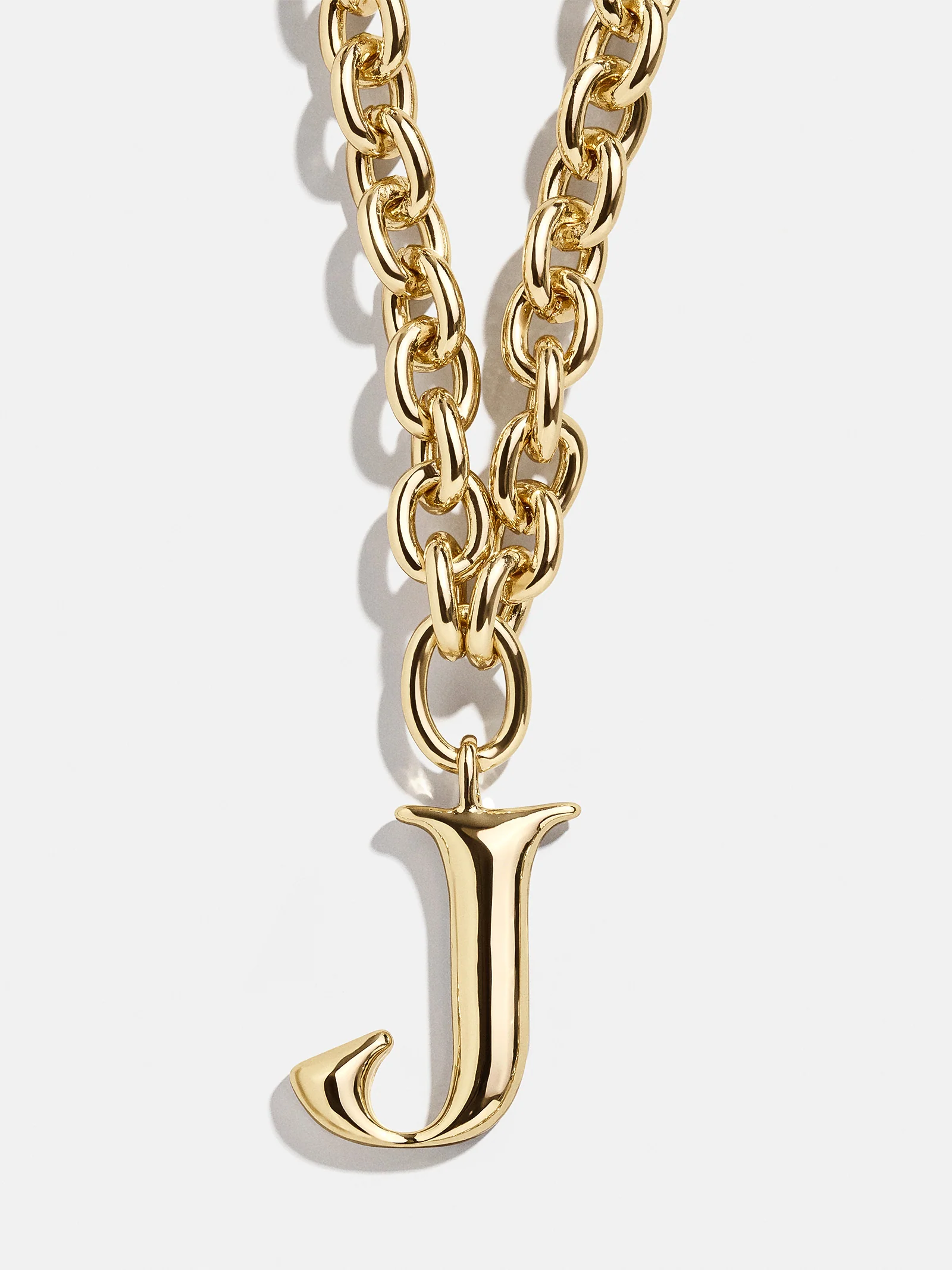 Chunky Charm Initial Necklace - Gold