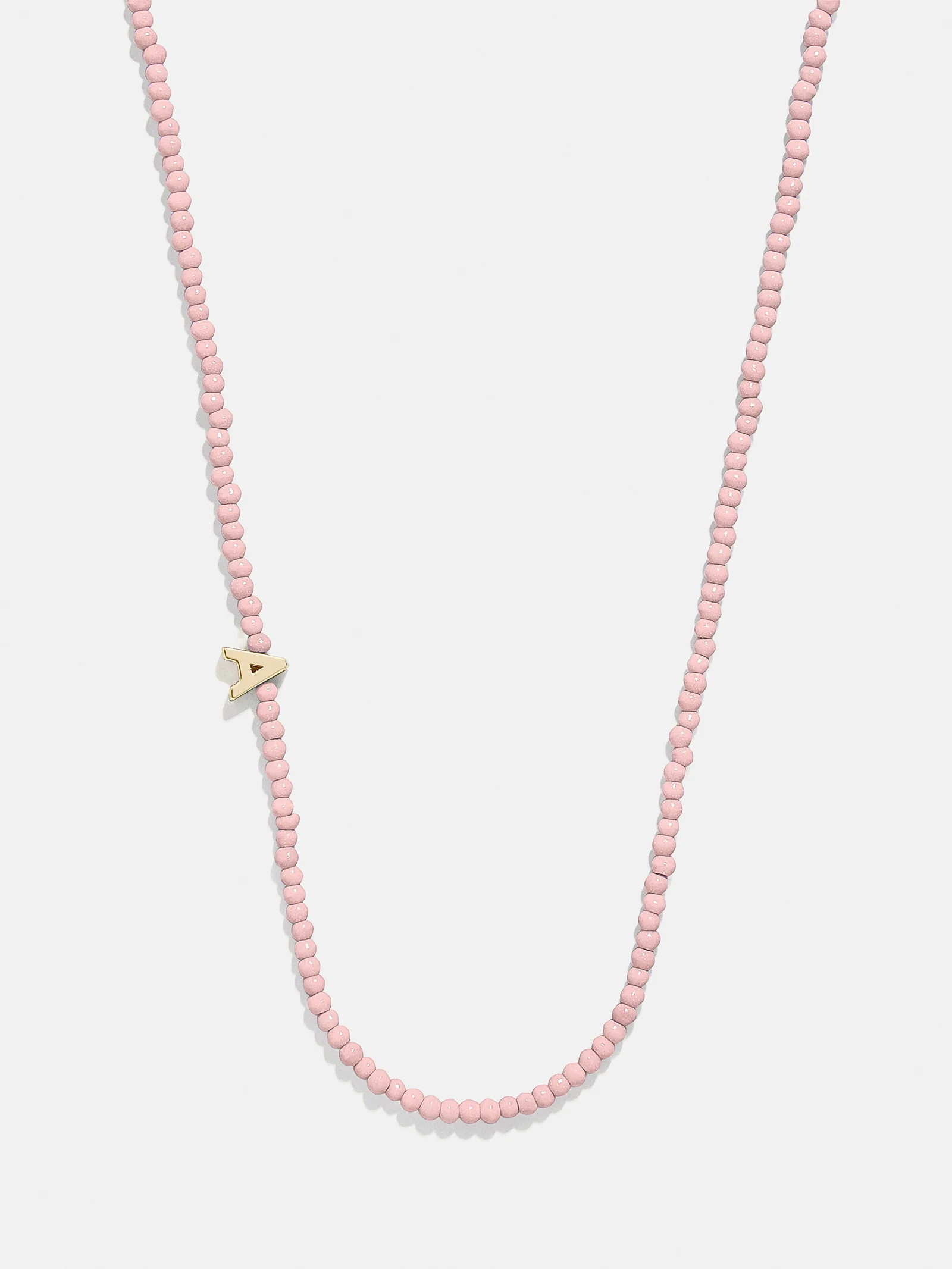 Rose Quartz Semi-Precious Initial Necklace - Rose Quartz