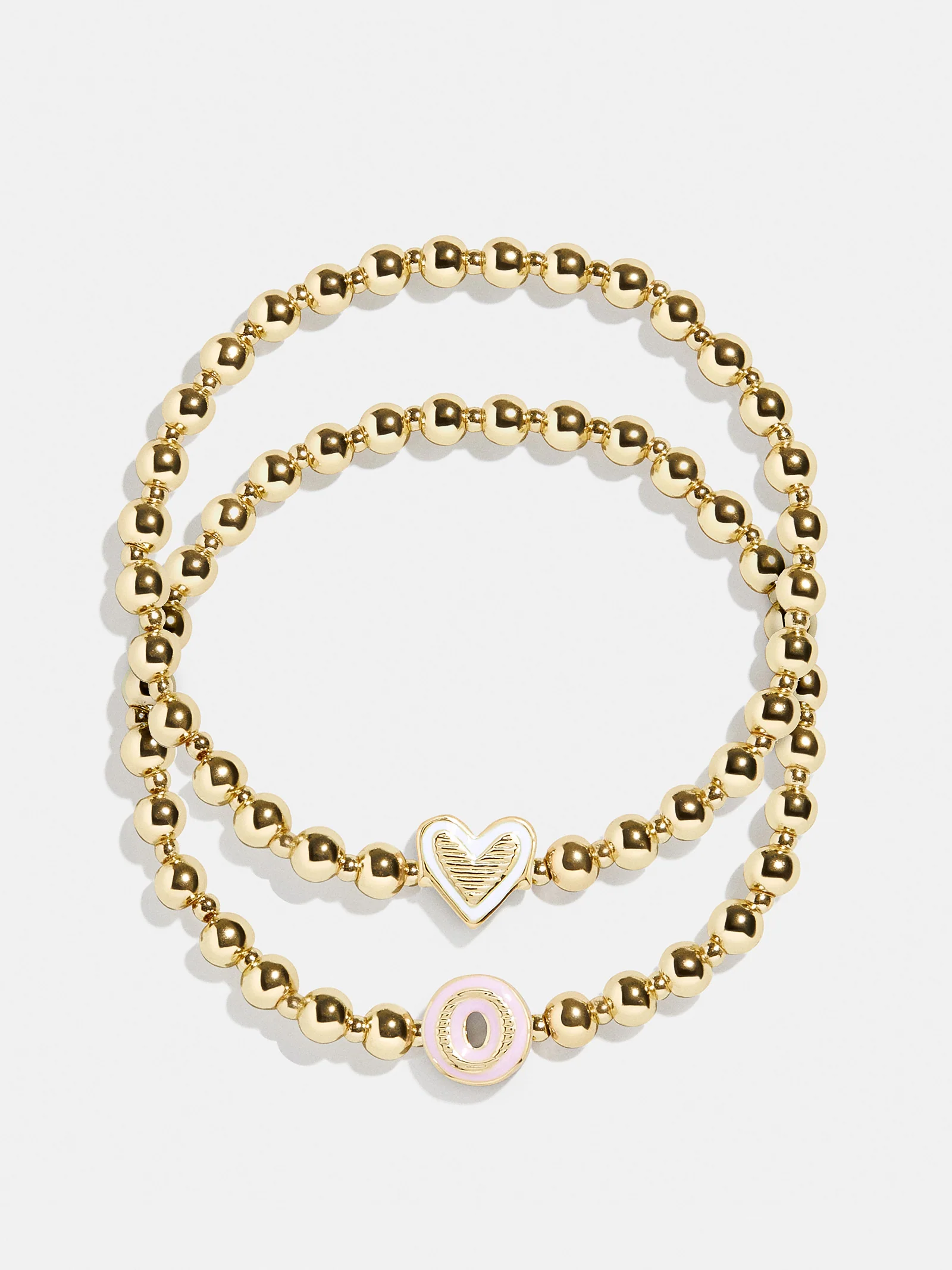 Initial & Heart Kids' Pisa Bracelet Set - Gold