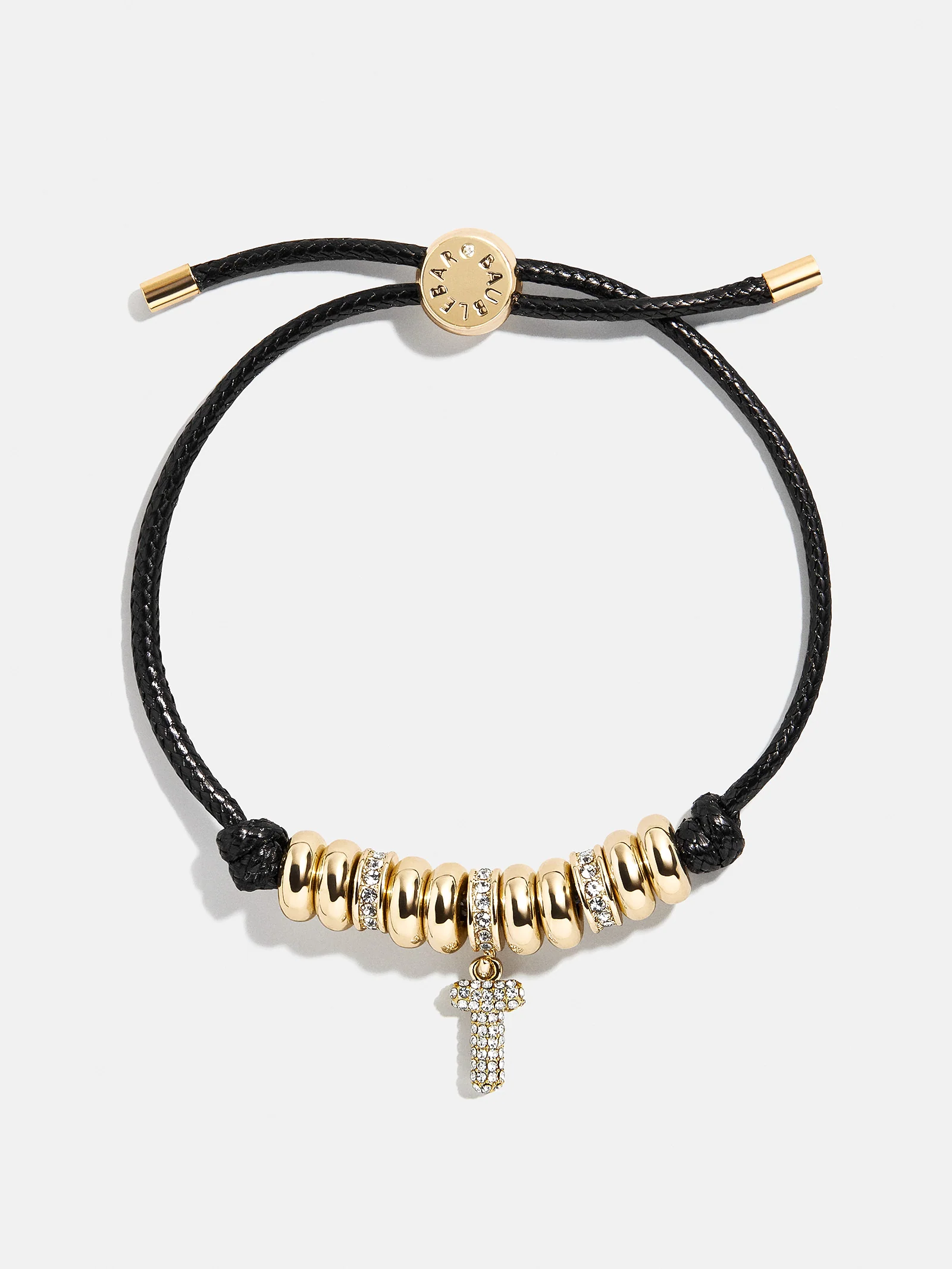 Natisha Initial Pull-Tie Bracelet - Black