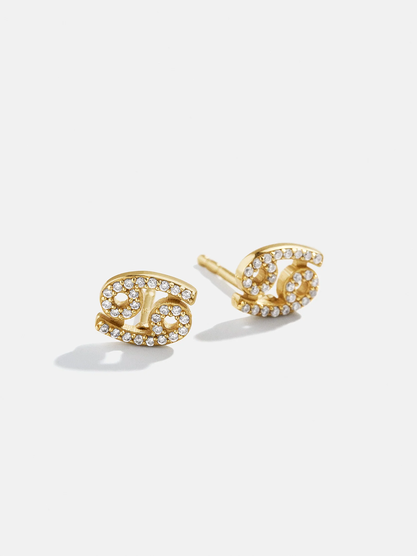 18K Gold Zodiac Earrings - 18K Gold Plated Sterling Silver. Pavé Cubic Zirconia Stones