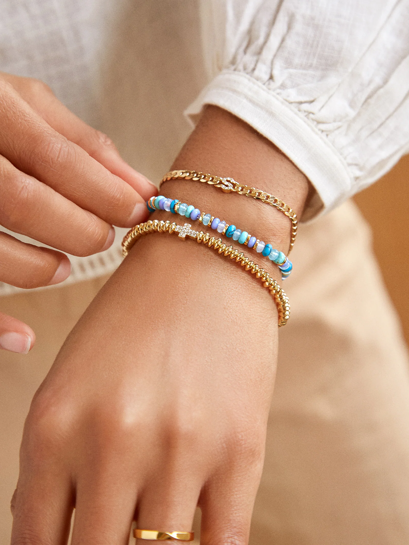 Gianna Semi-Precious Bracelet - Light Pink