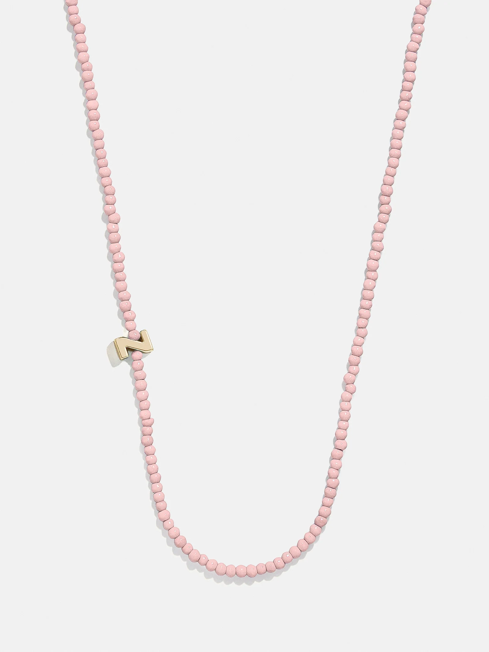 Rose Quartz Semi-Precious Initial Necklace - Rose Quartz