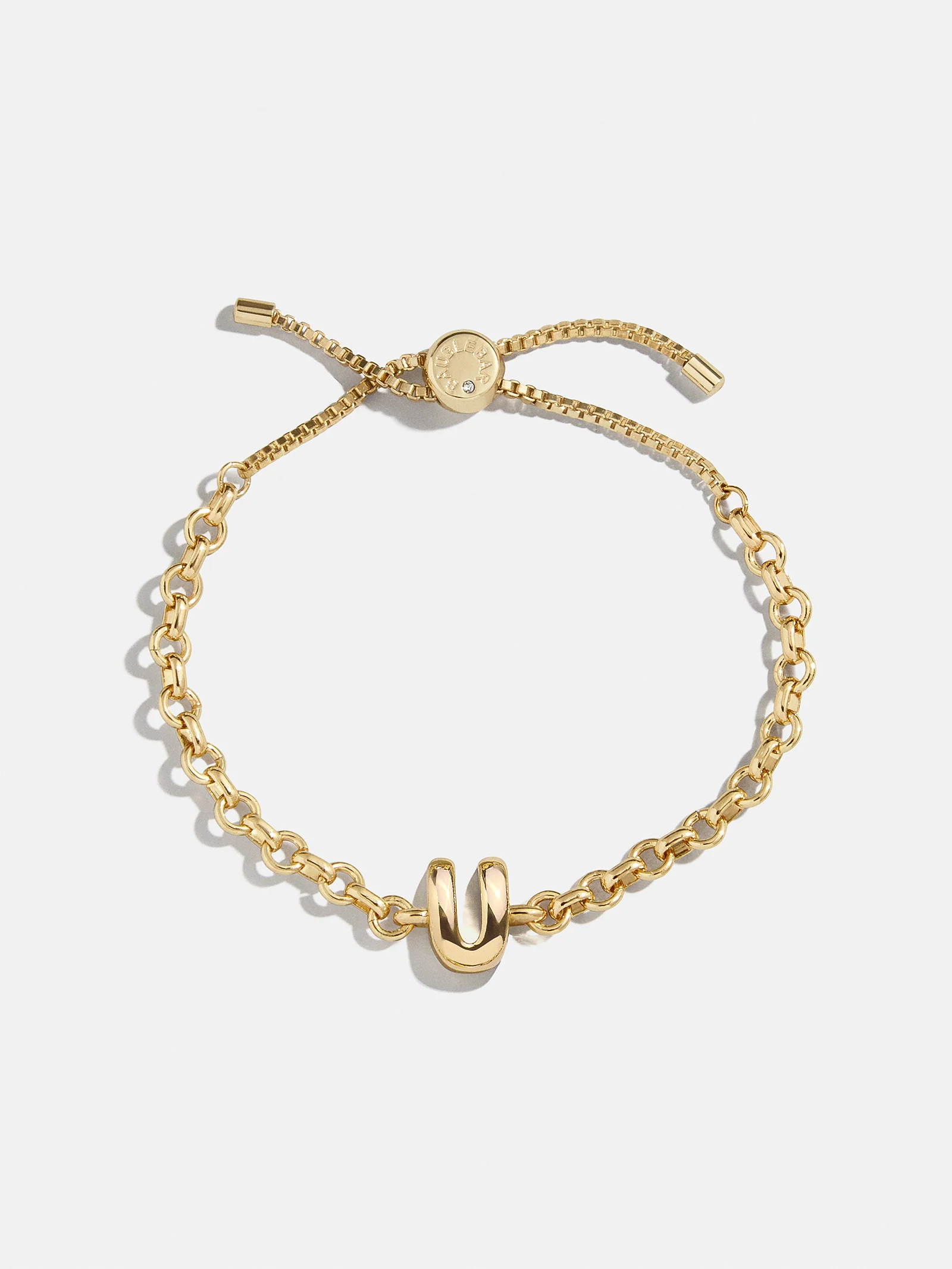 Chunky Bubble Initial Bracelet - Gold