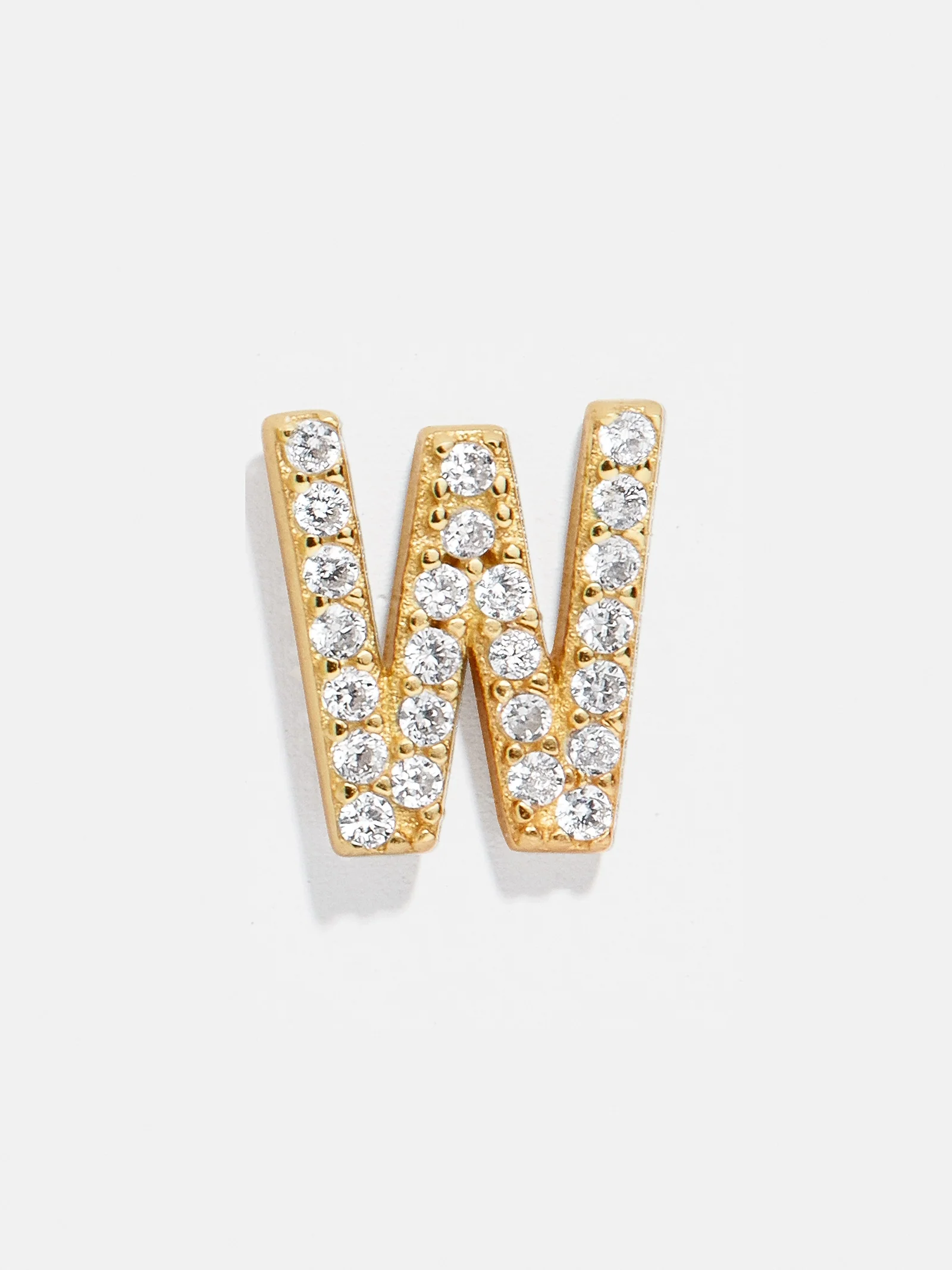 Single 18K Gold Initial Earring - Gold/Pavé