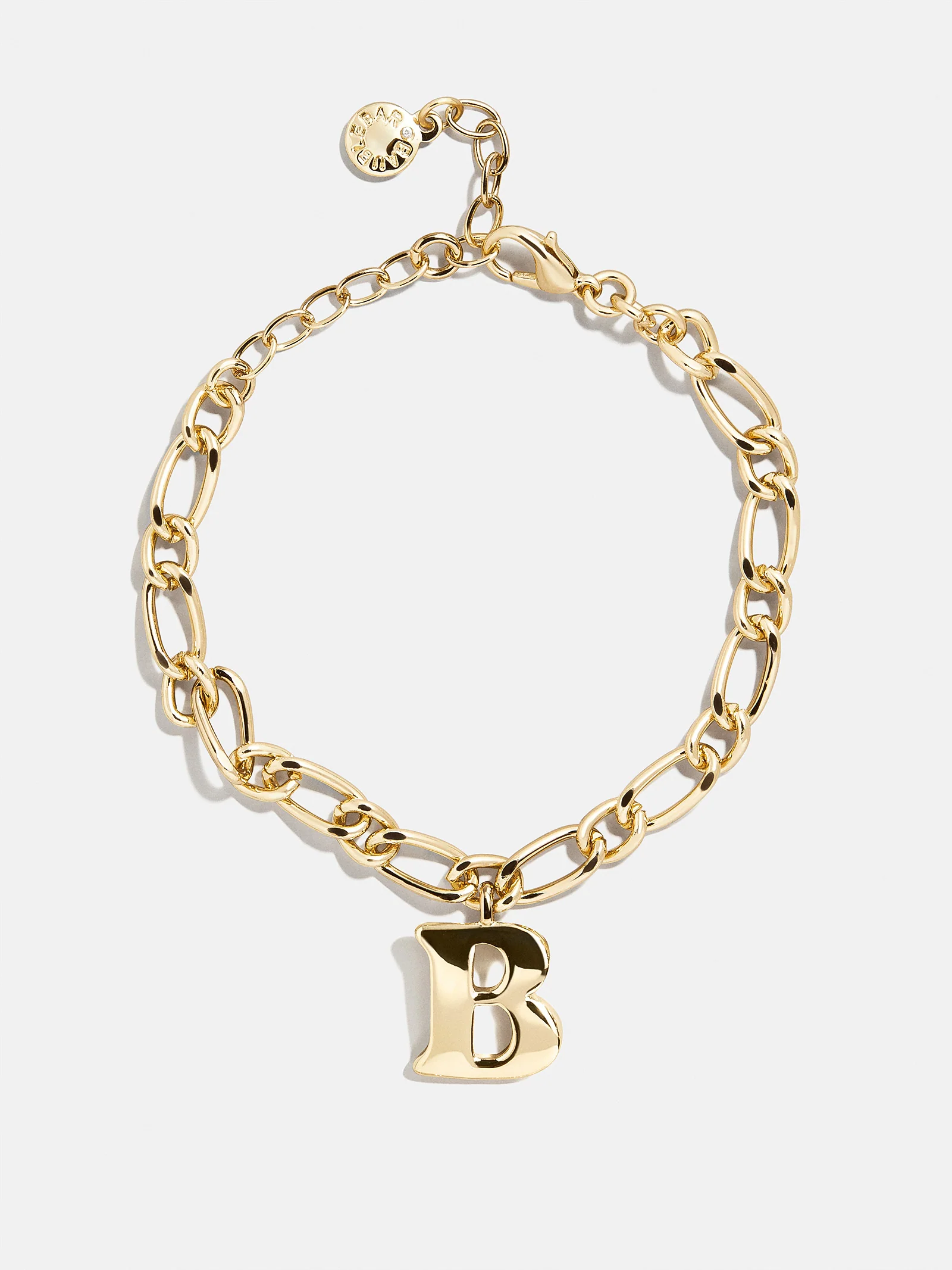 Chunky Charm Initial Bracelet - Gold